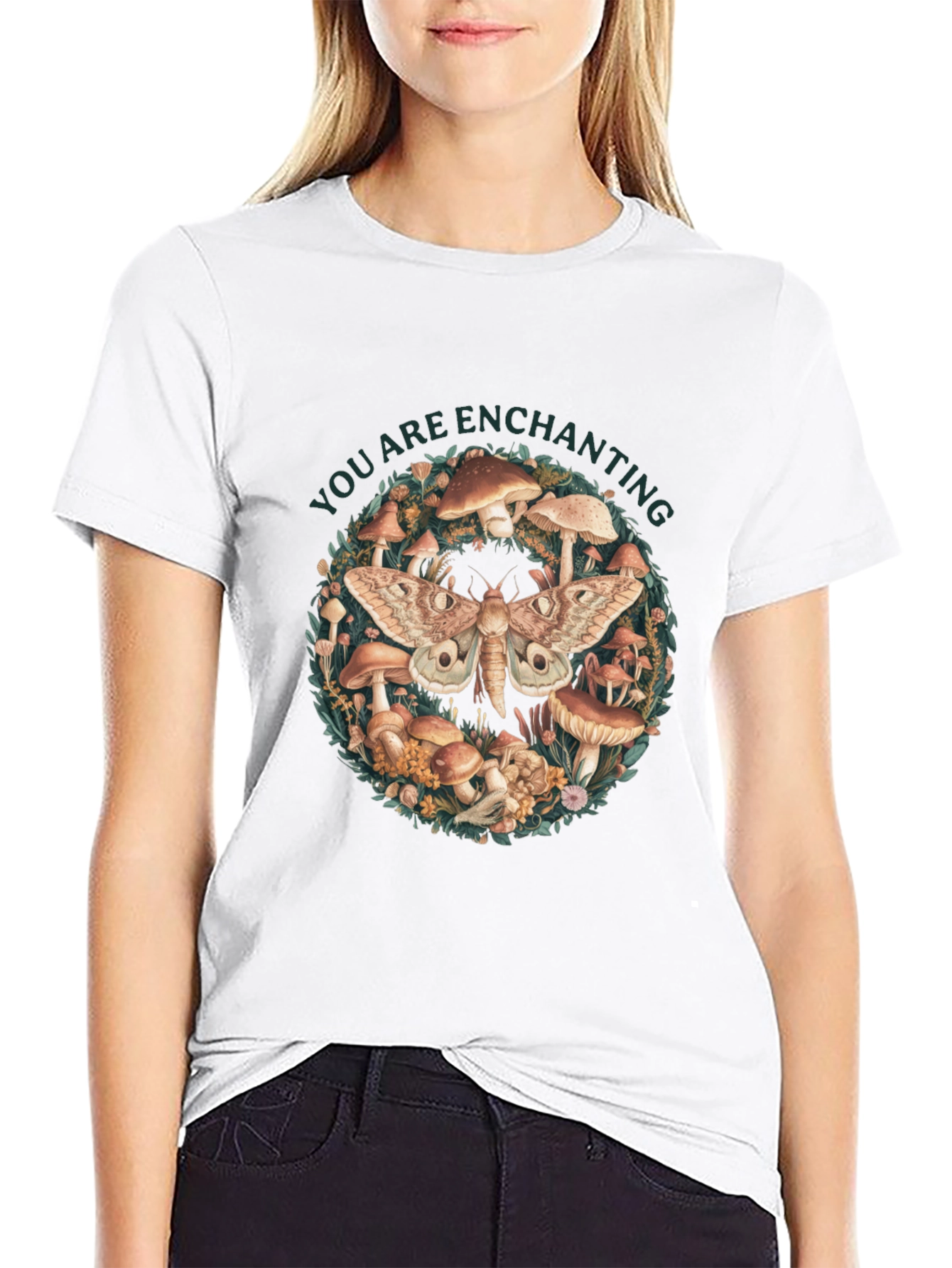 Enchanting Moth & Mushroom Graphic Tee