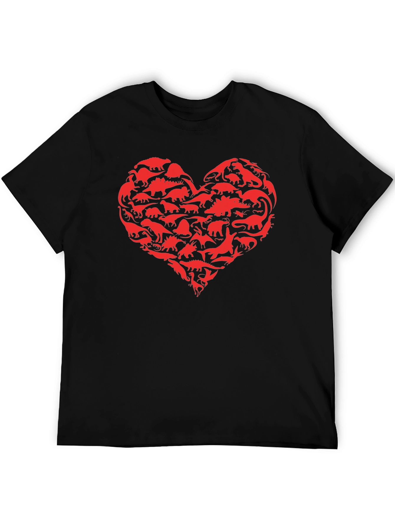 Dinosaur Heart Graphic Black T-Shirt