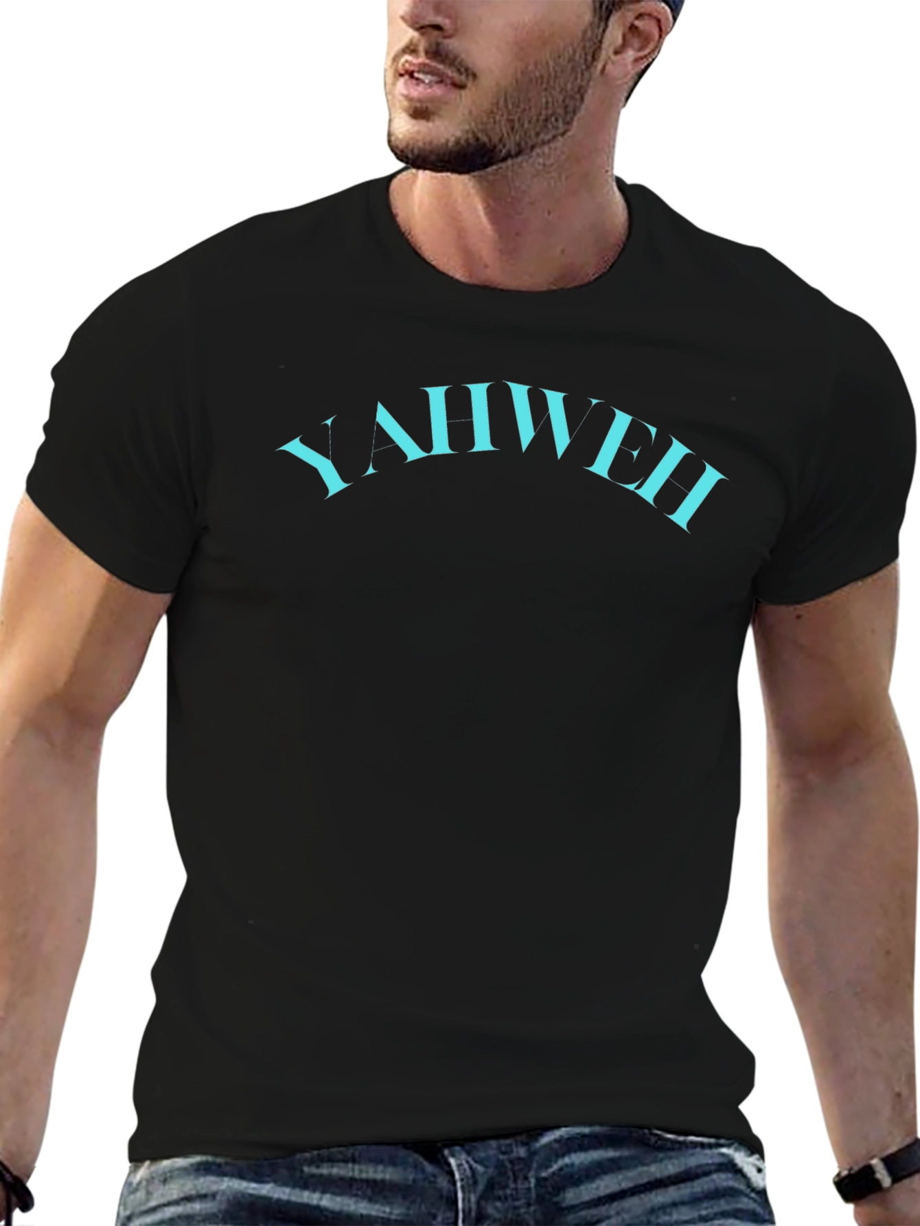 YAHWEH Graphic Tee - Modern Black T-Shirt