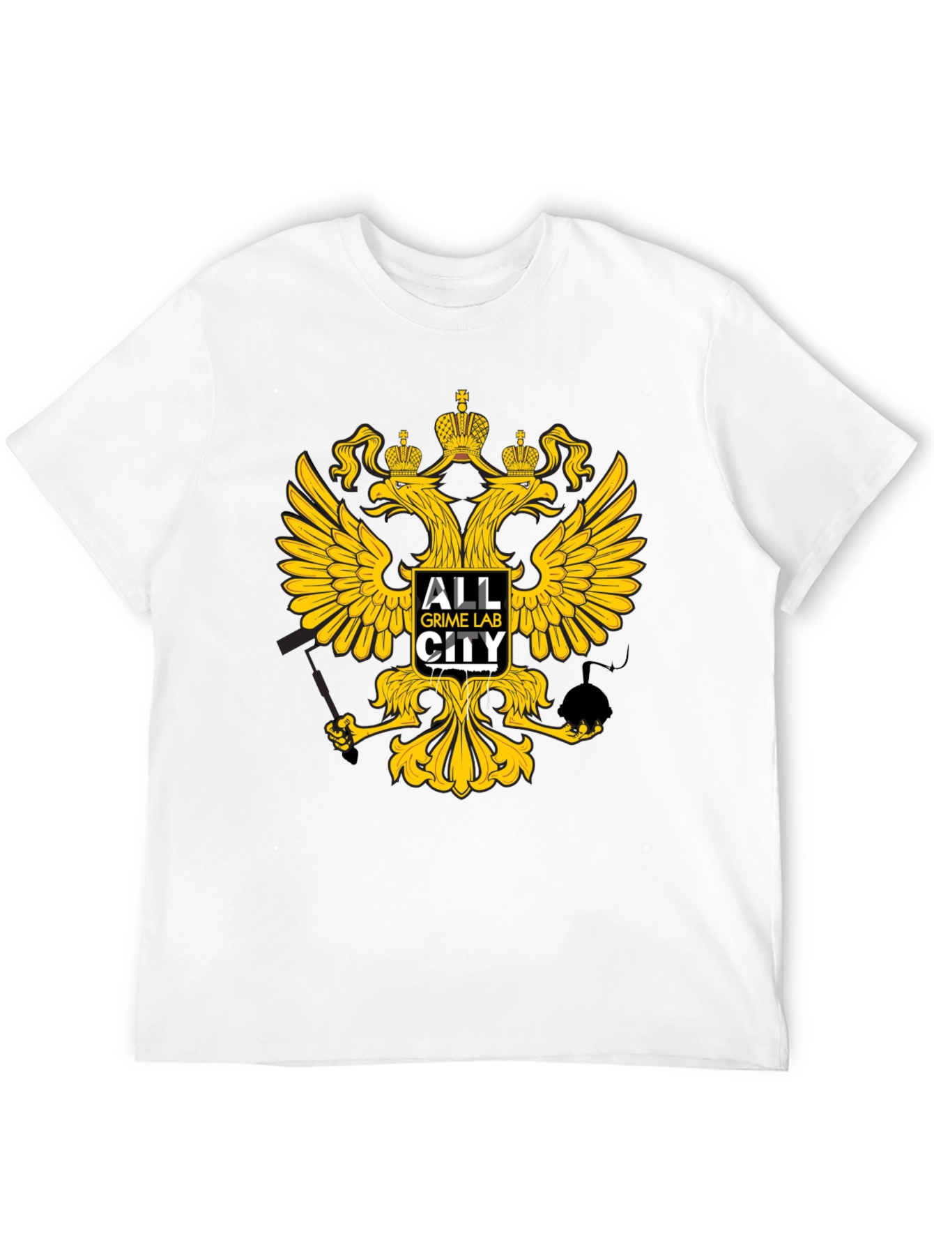 Black T-Shirt with Eagle Crown Graphic