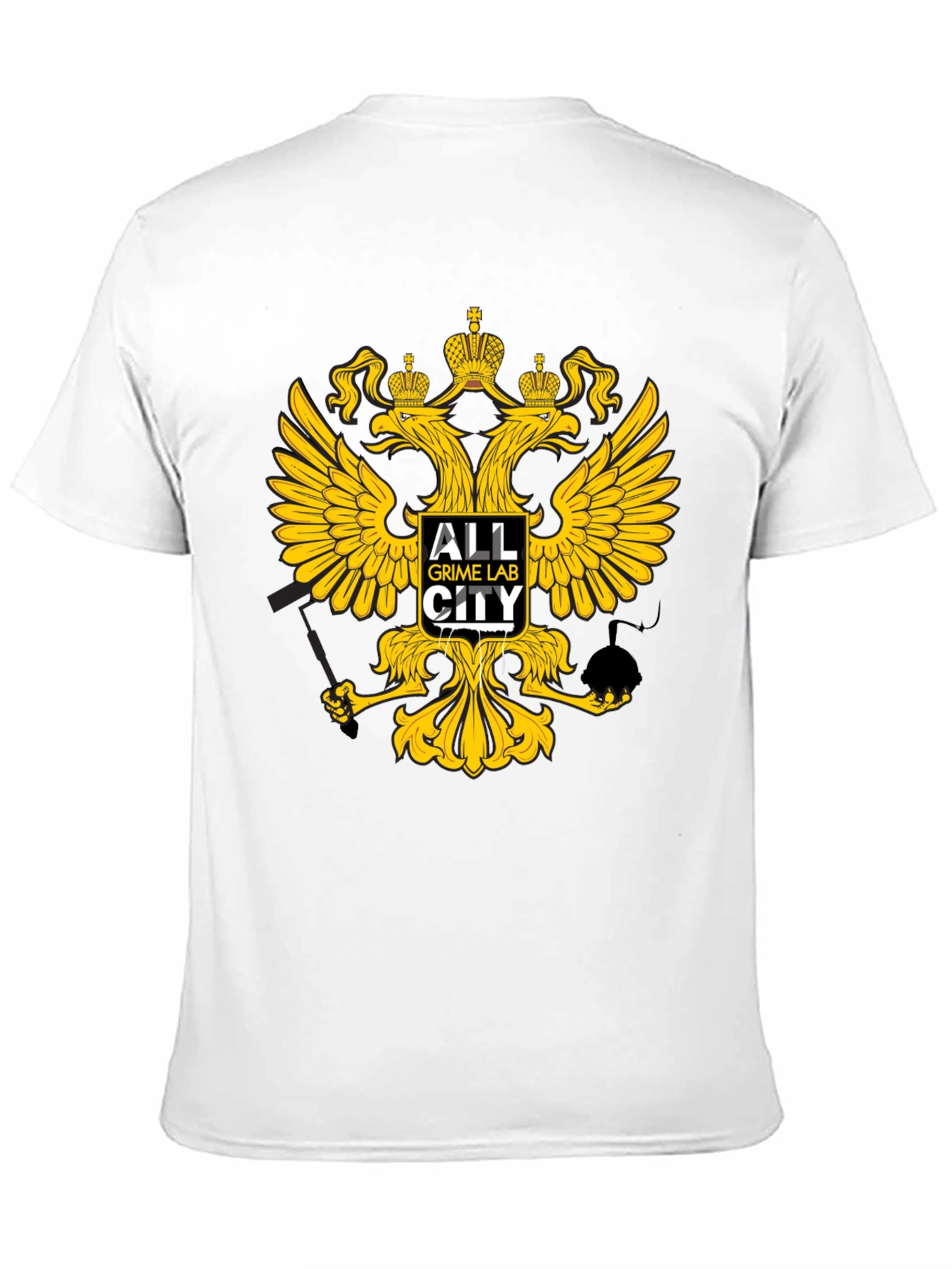Black T-Shirt with Eagle Crown Graphic