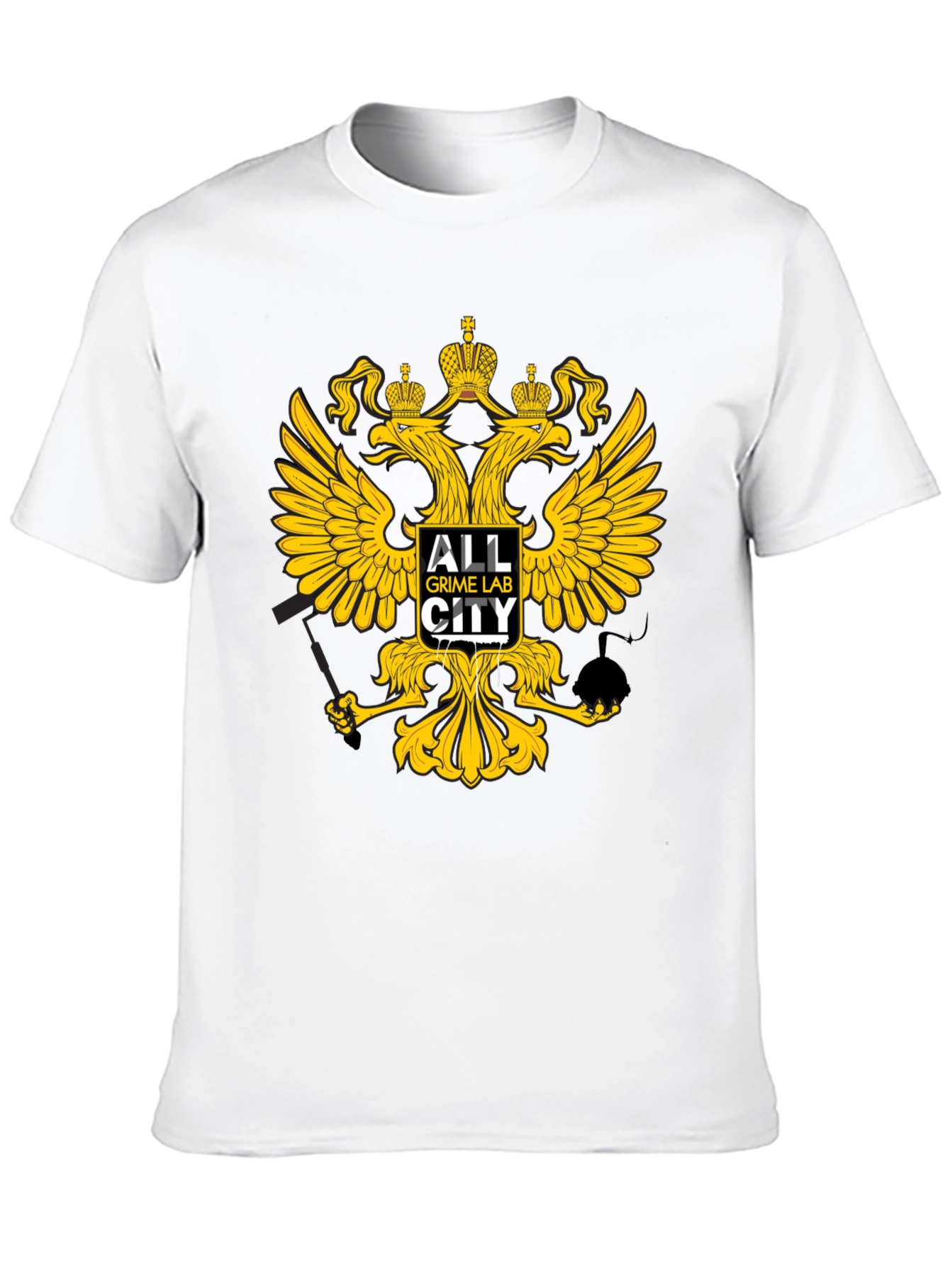 Black T-Shirt with Eagle Crown Graphic
