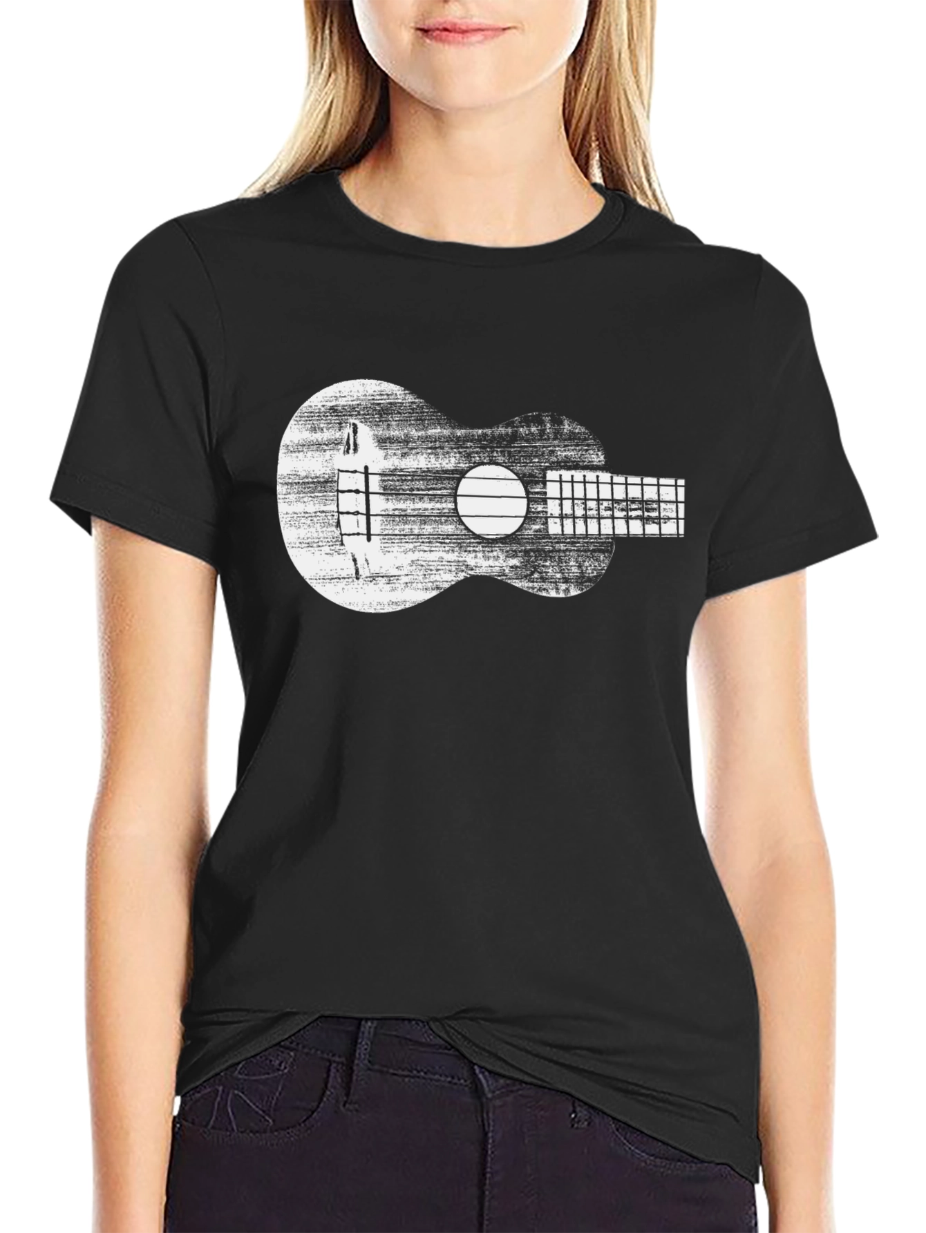 Ukulele Graphic Tee - Distressed Musical Shirt