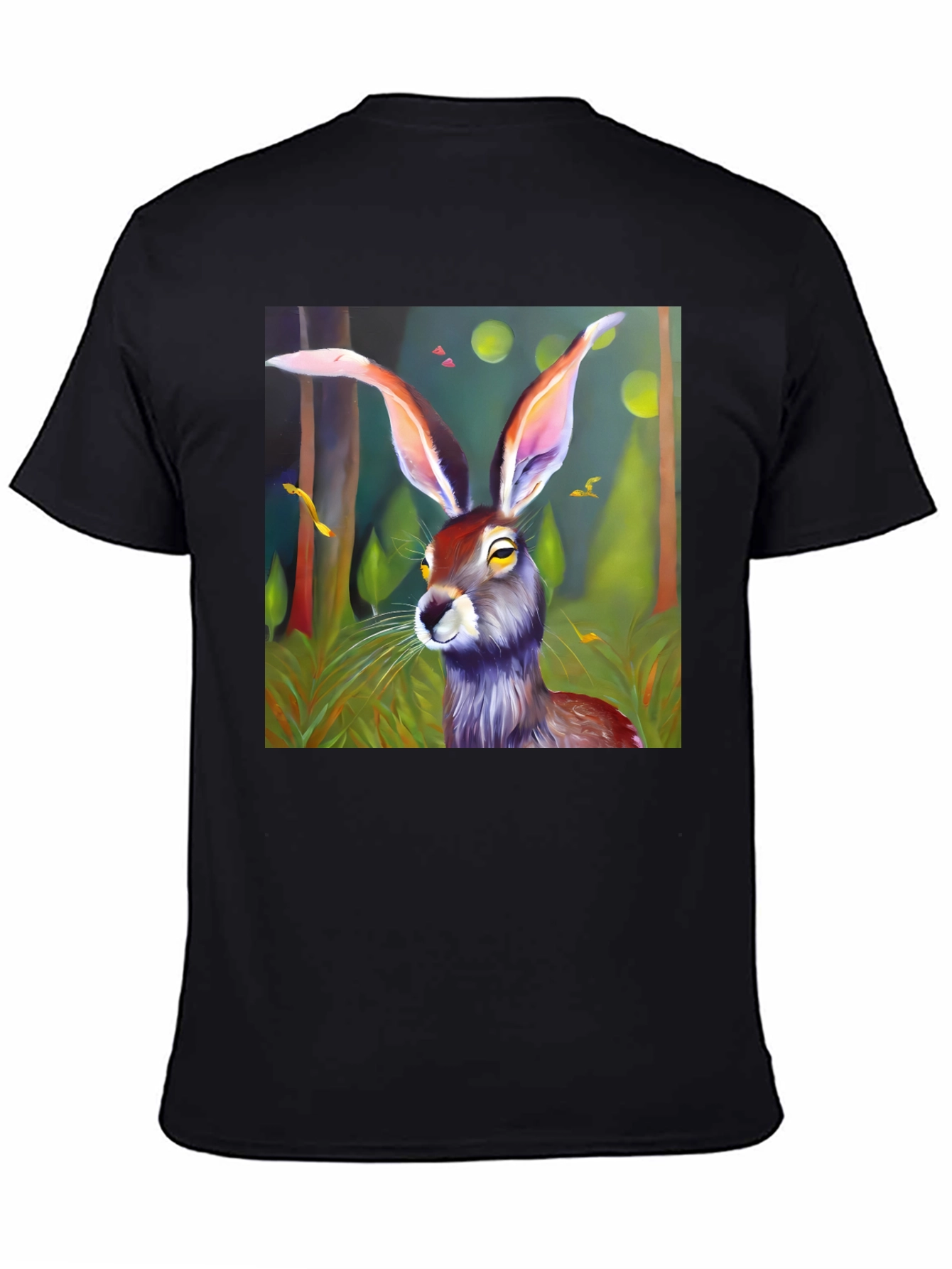 Rabbit in Woods Graphic Tee - Black