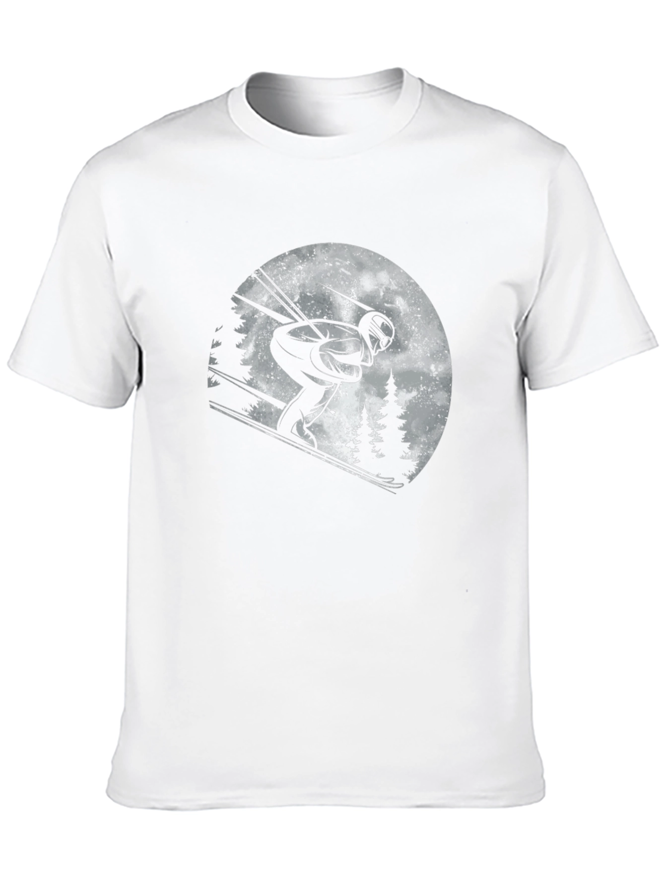 Skiing Graphic T-Shirt - Black Cotton Tee