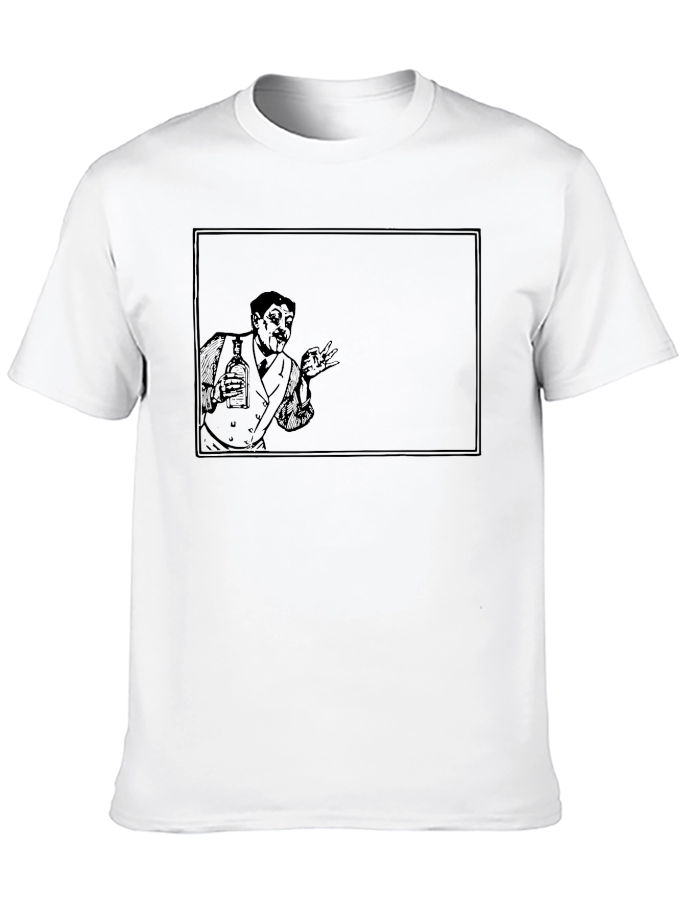 Retro Cartoon Bartender Black T-Shirt