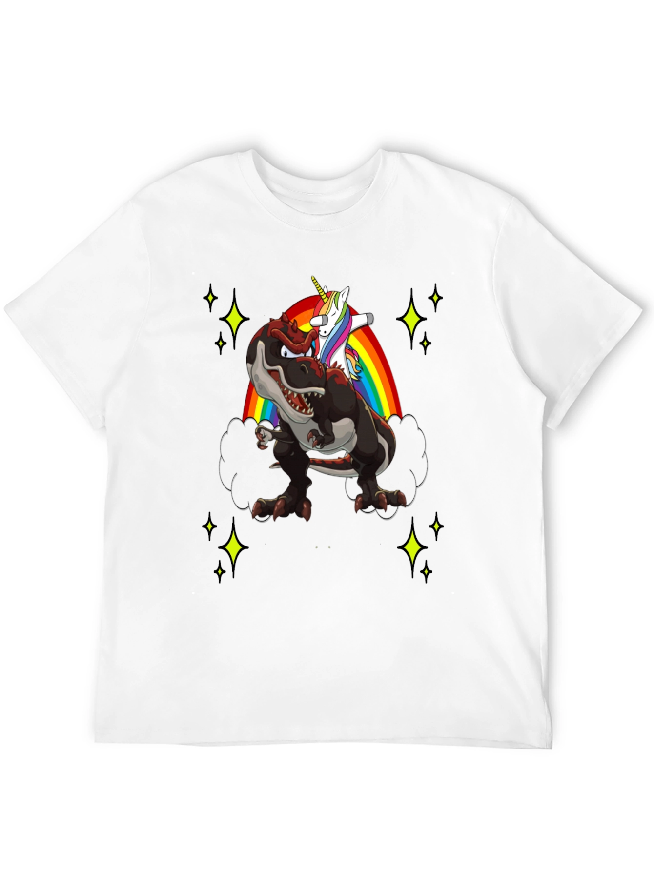 Dino Unicorn Rainbow Mens T-Shirt