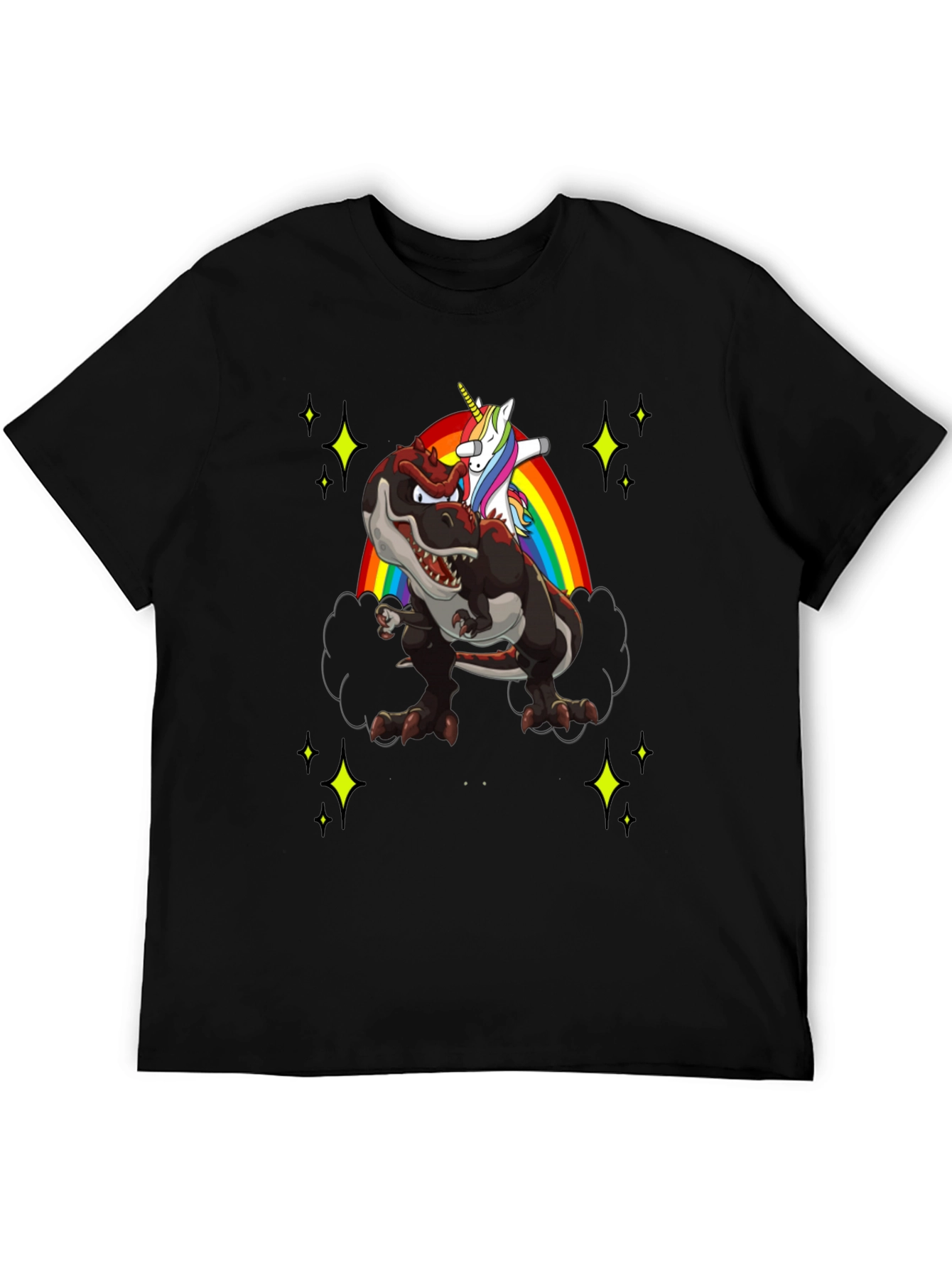 Dino Unicorn Rainbow Mens T-Shirt