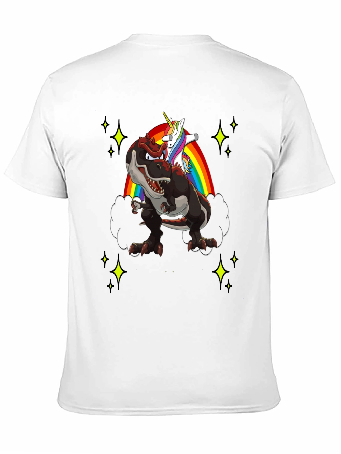 Dino Unicorn Rainbow Mens T-Shirt