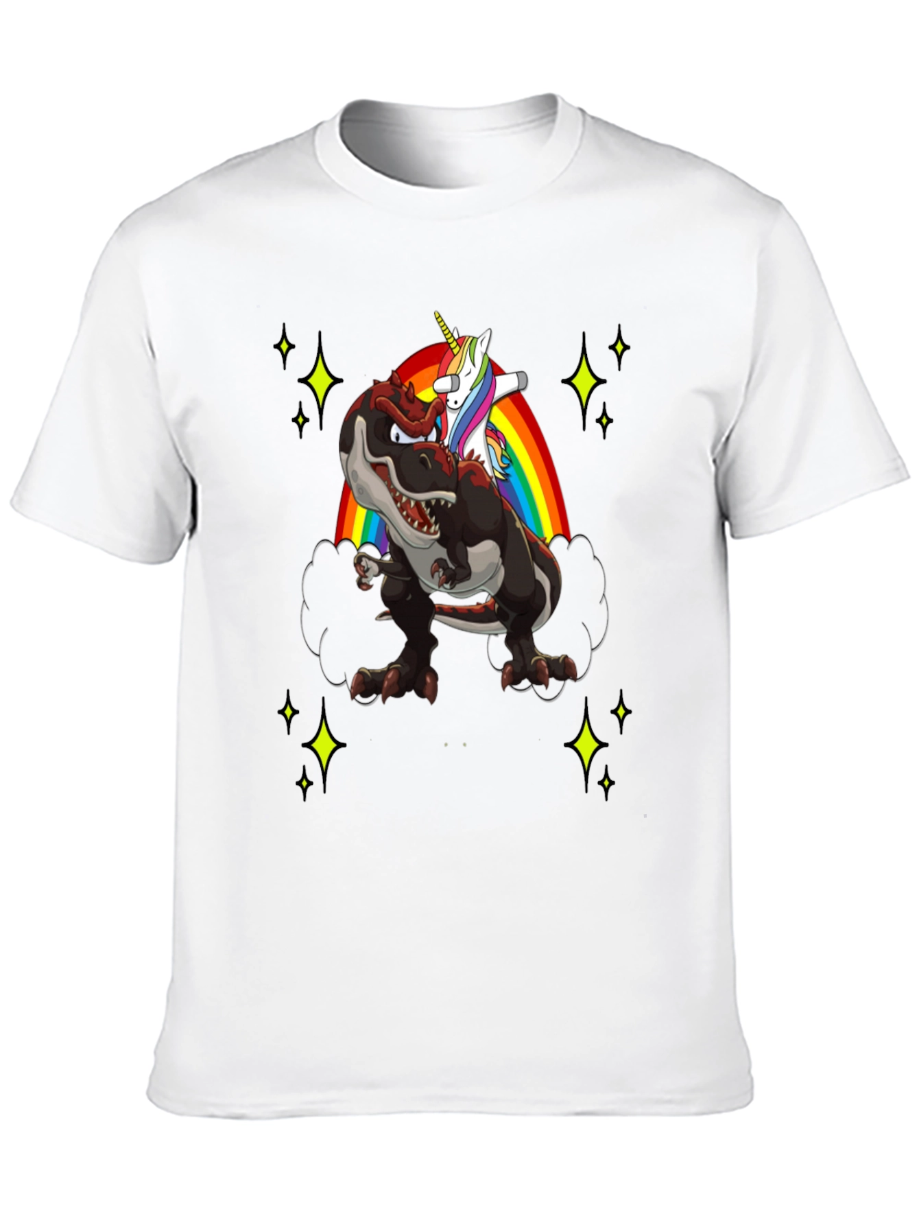 Dino Unicorn Rainbow Mens T-Shirt