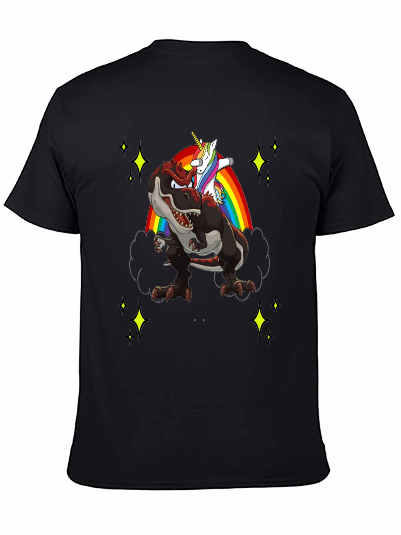 Dino Unicorn Rainbow Mens T-Shirt
