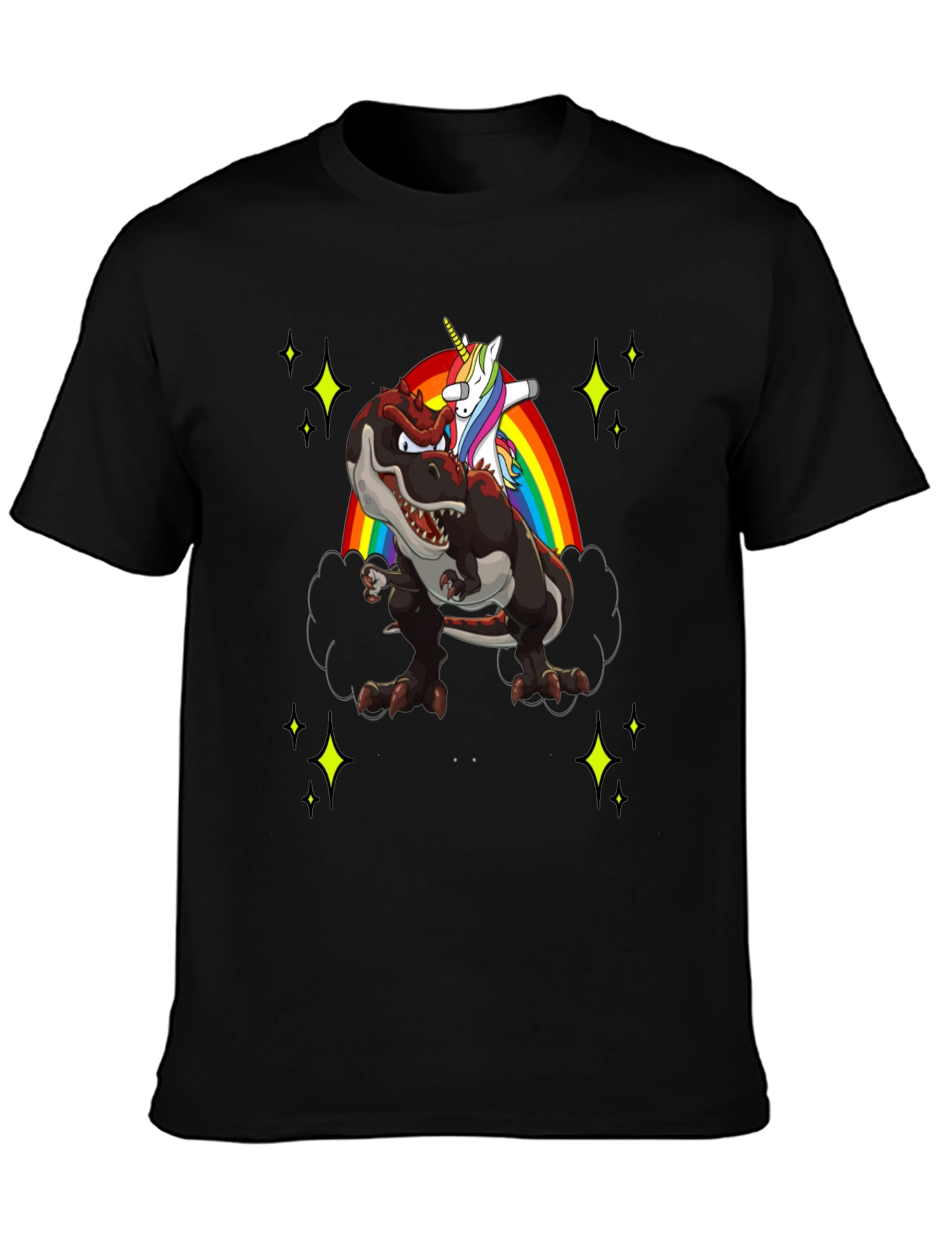 Dino Unicorn Rainbow Mens T-Shirt