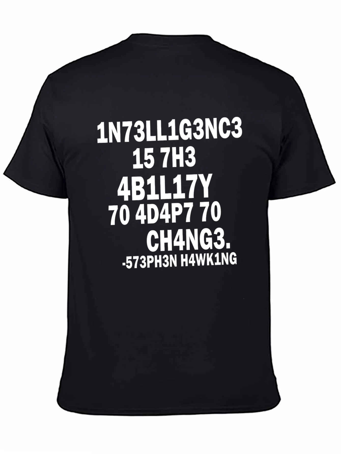 Intelligence Stephen Hawking Code Black T-Shirt