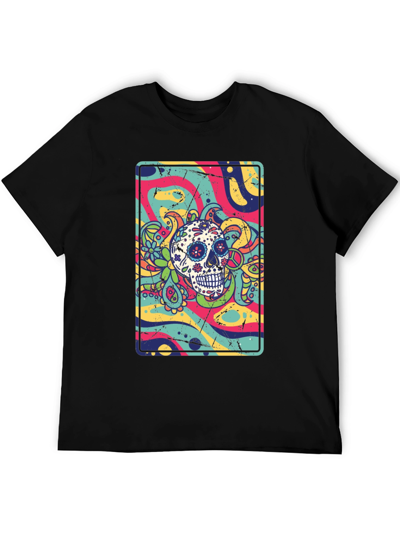 Sugar Skull Psychedelic Graphic Tee