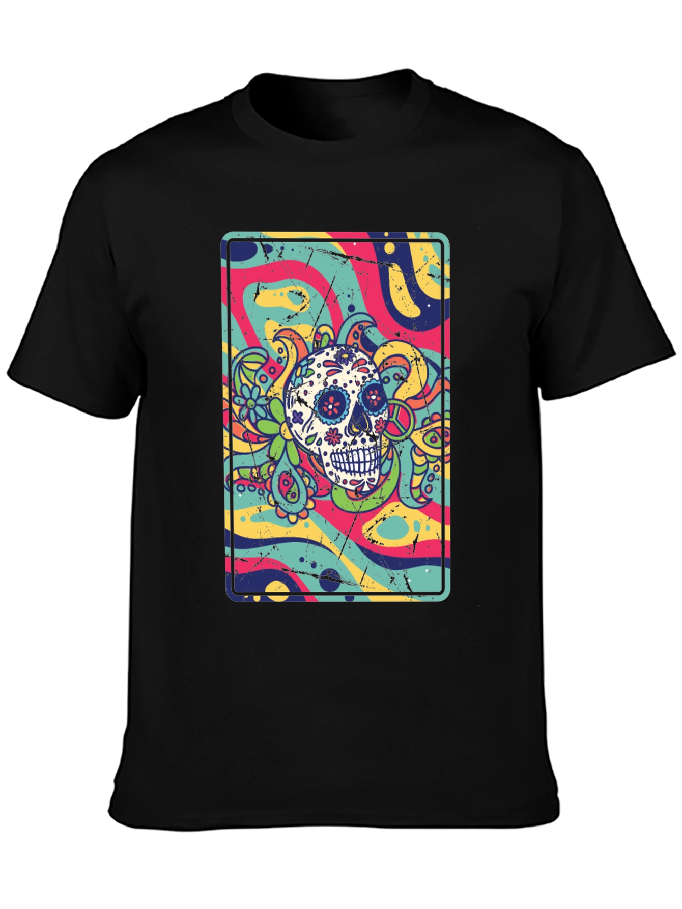 Sugar Skull Psychedelic Graphic Tee