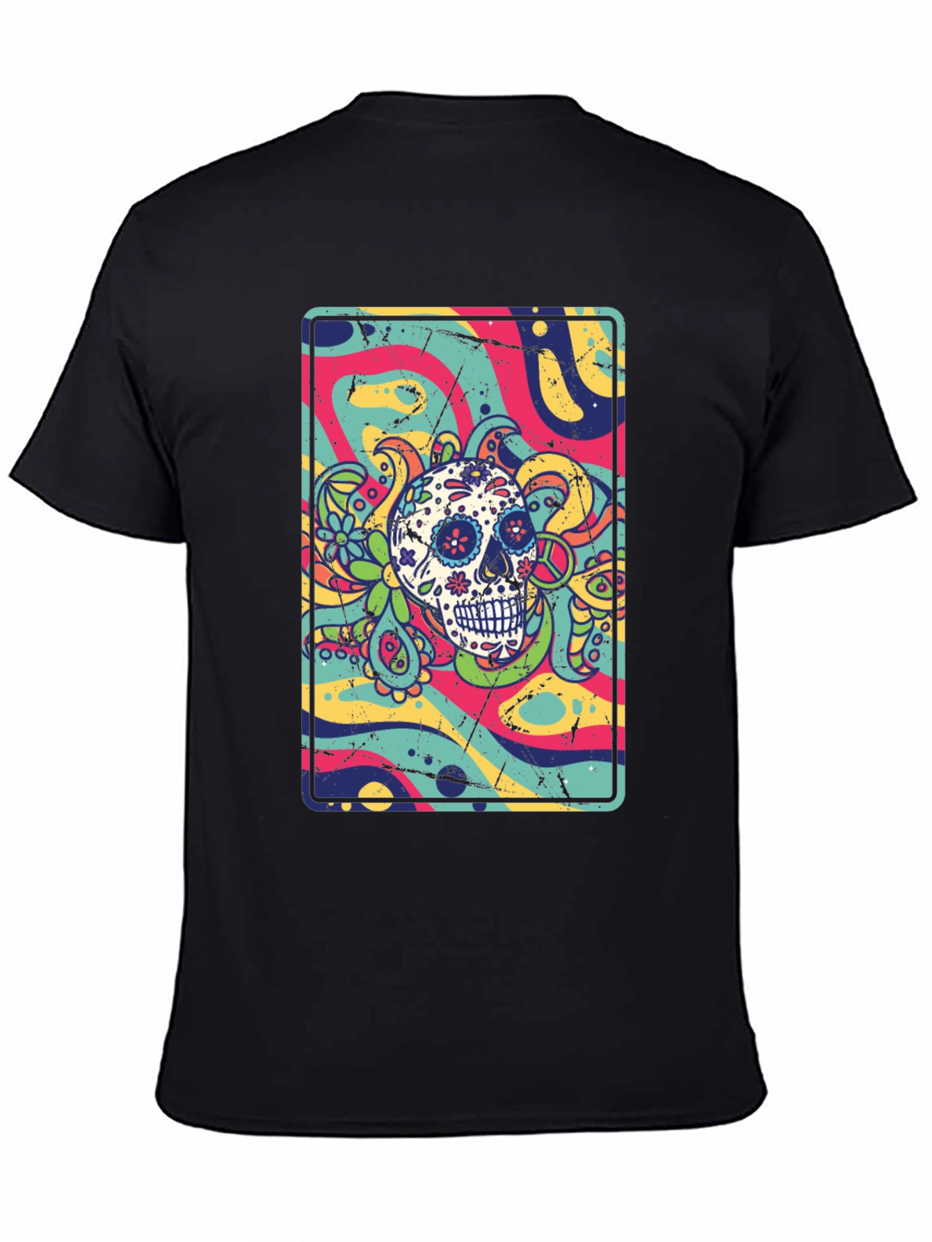 Sugar Skull Psychedelic Graphic Tee