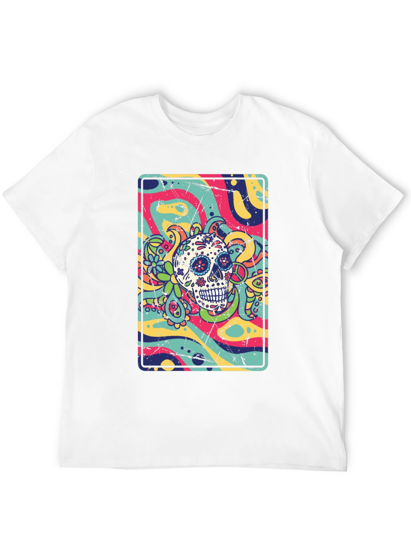Sugar Skull Psychedelic Graphic Tee