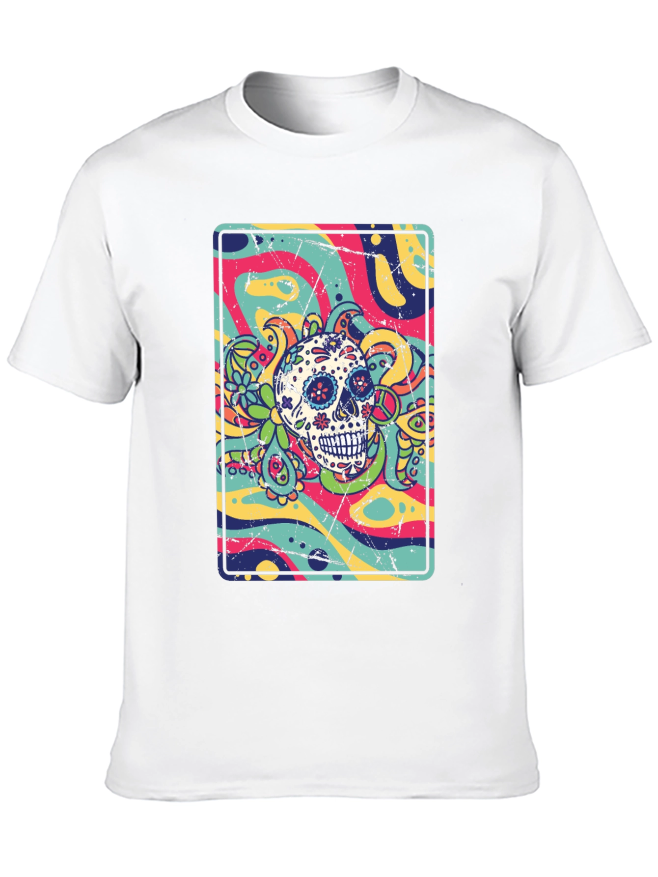 Sugar Skull Psychedelic Graphic Tee