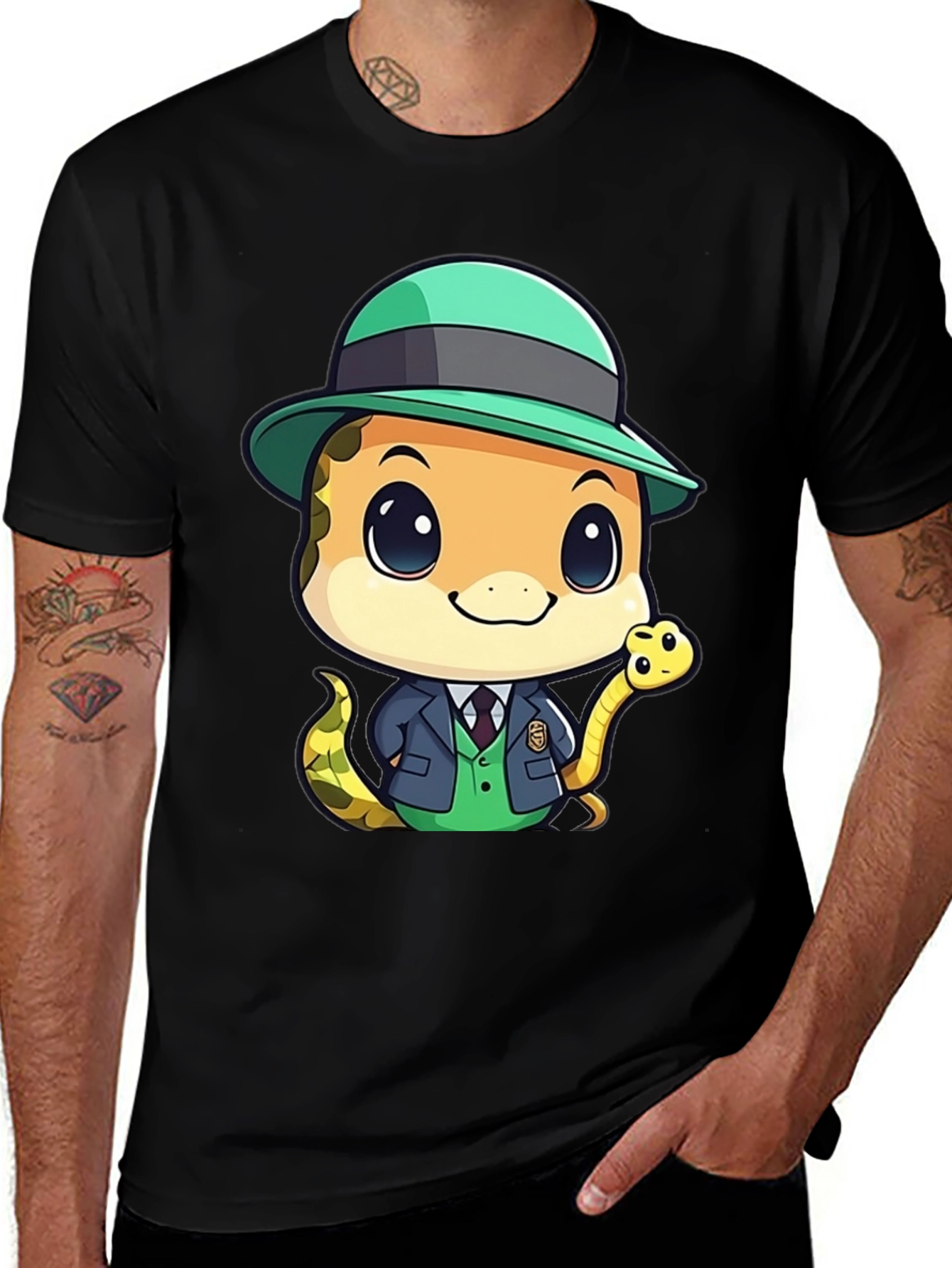 Cute Snake Detective T-Shirt