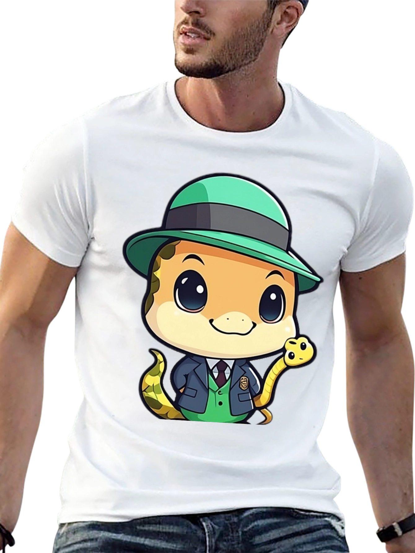 Cute Snake Detective T-Shirt