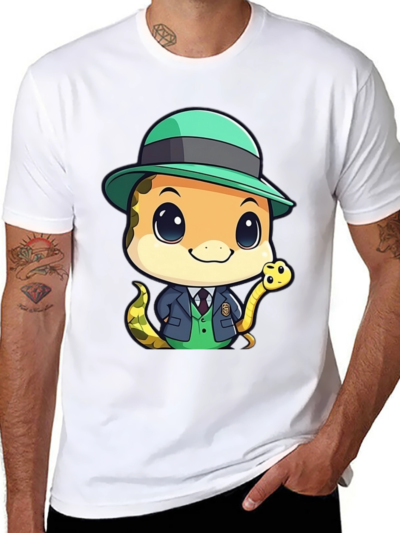 Cute Snake Detective T-Shirt