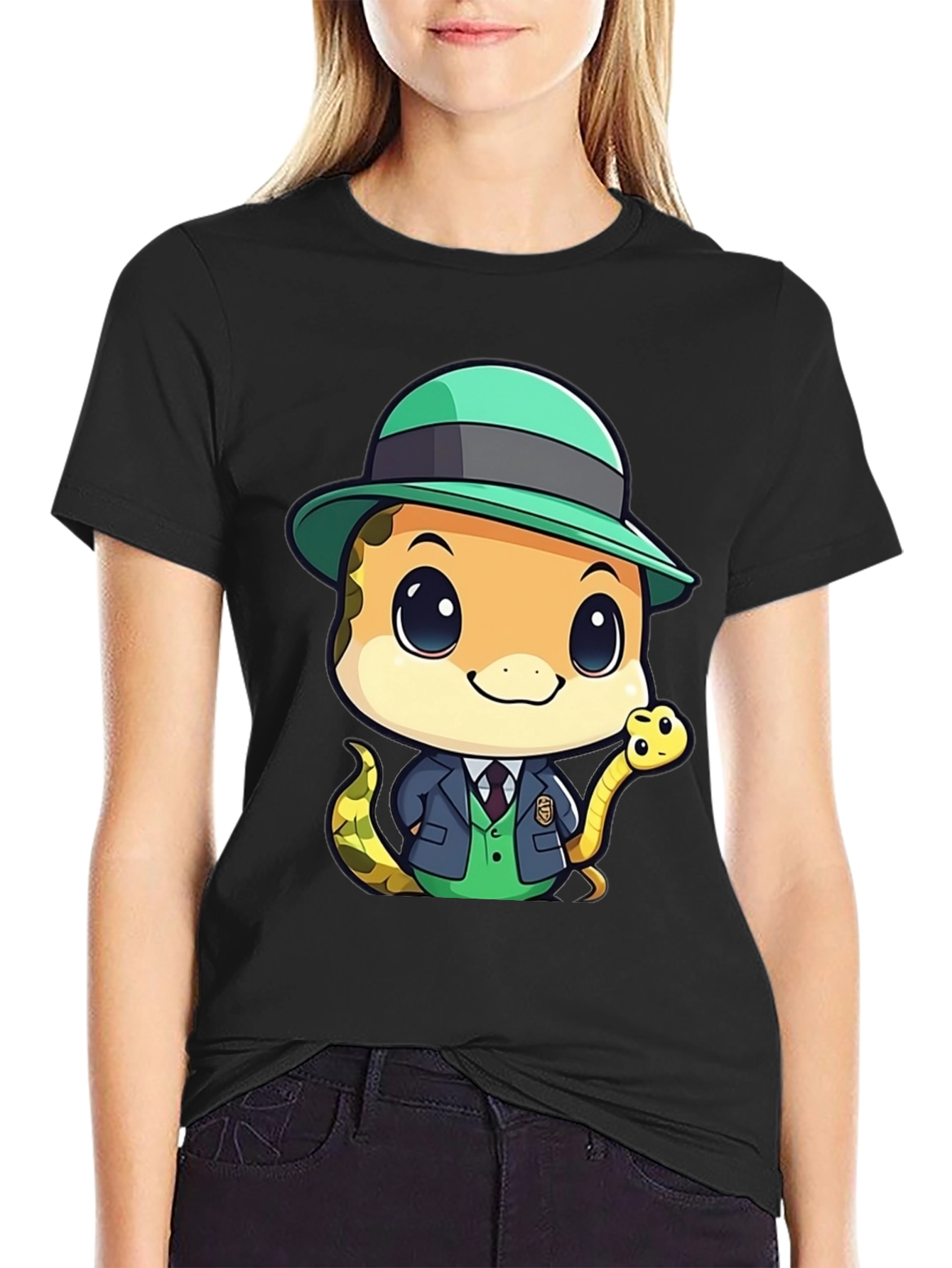 Cute Snake Detective T-Shirt
