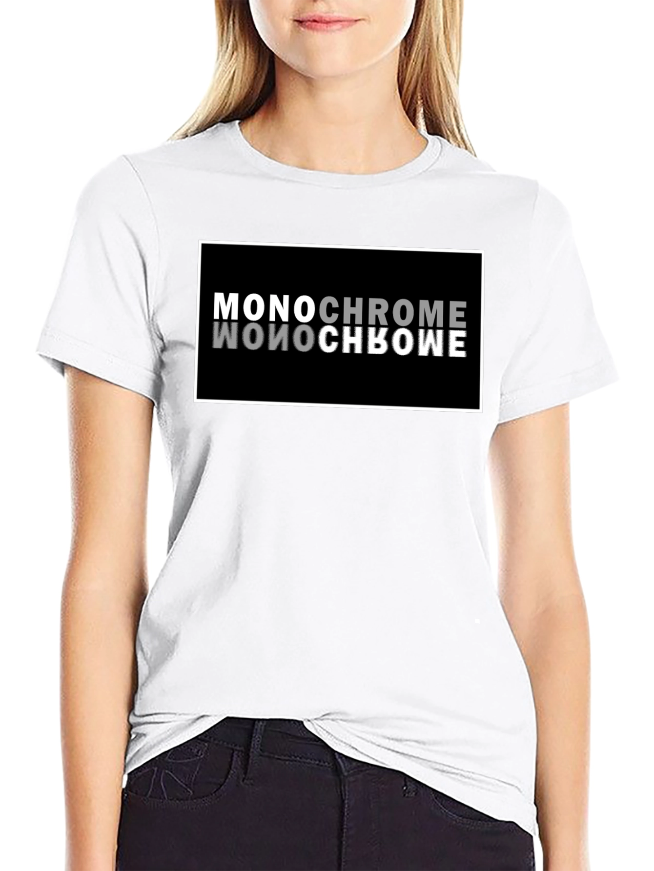 Monochrome Reflection Graphic T-Shirt