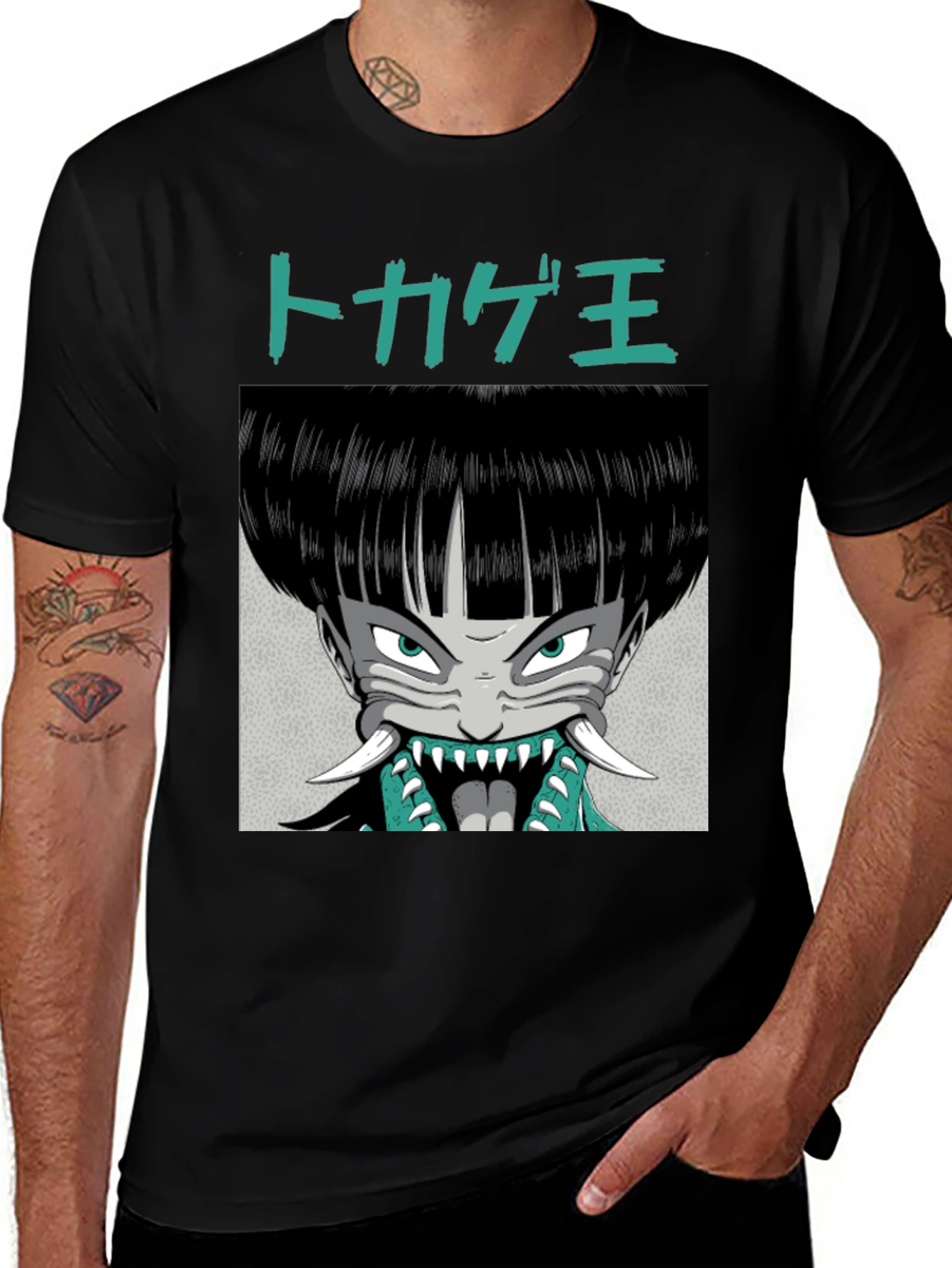 Anime Graphic T-Shirt - Japanese Demon Design