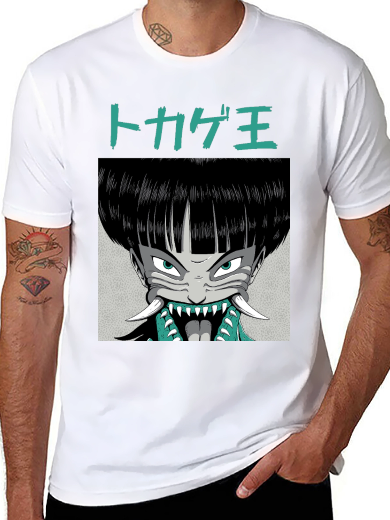 Anime Graphic T-Shirt - Japanese Demon Design