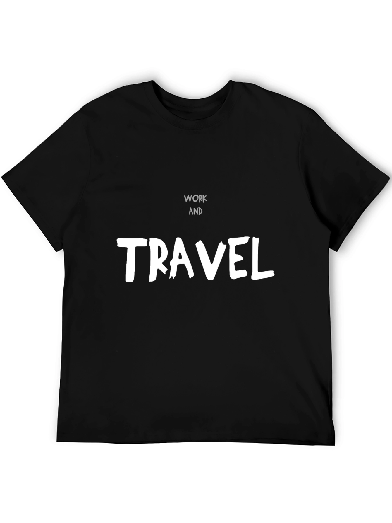 Work and Travel Black Graphic Tee