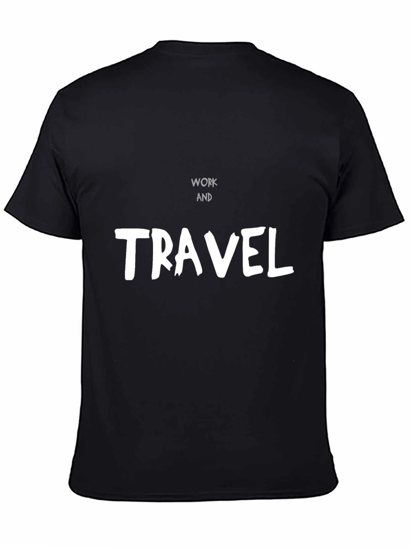 Work and Travel Black Graphic Tee