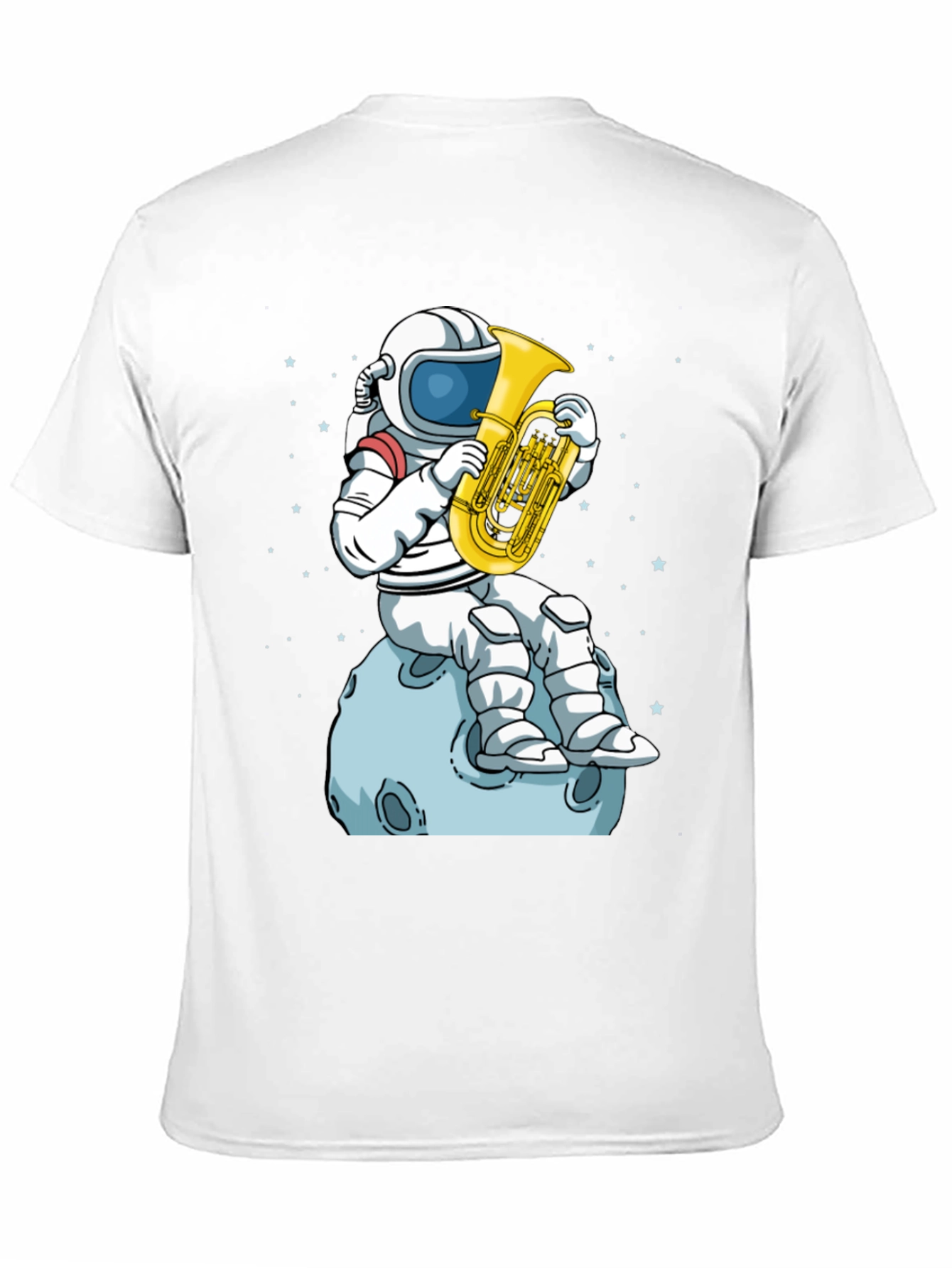 Astronaut Tuba Player Black T-Shirt