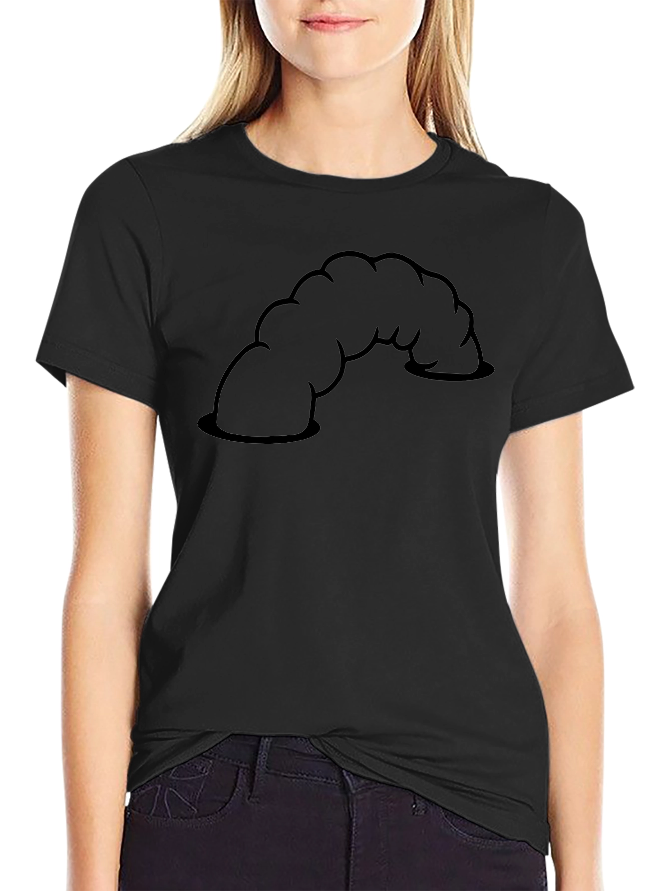 Cartoon Tunnel Vision Black T-Shirt