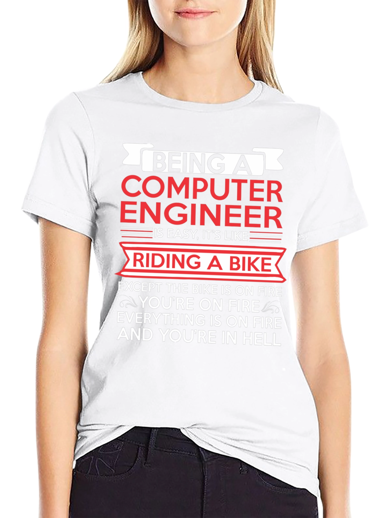 Computer Engineer Bike Fire T-Shirt