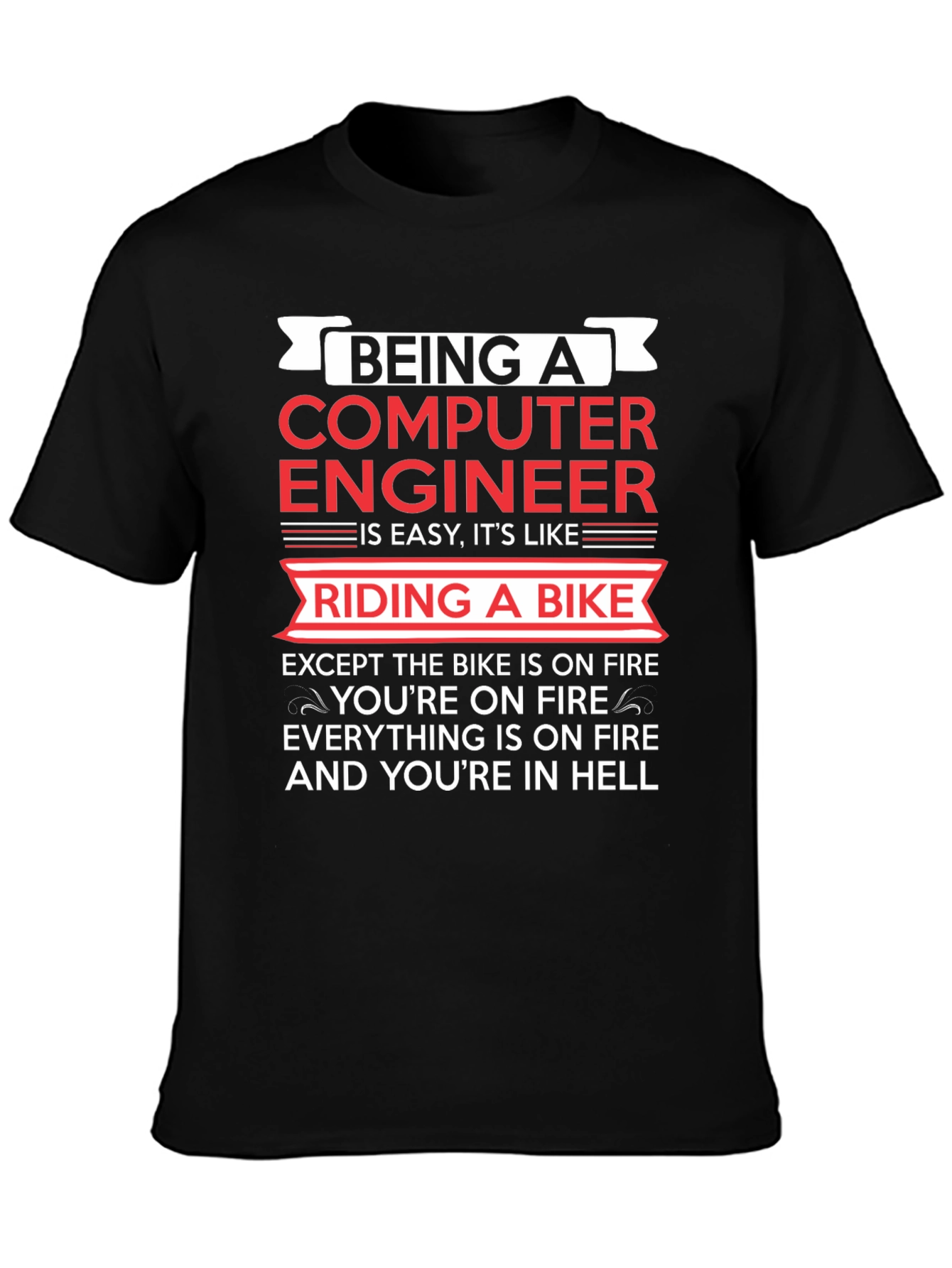 Computer Engineer Bike Fire T-Shirt