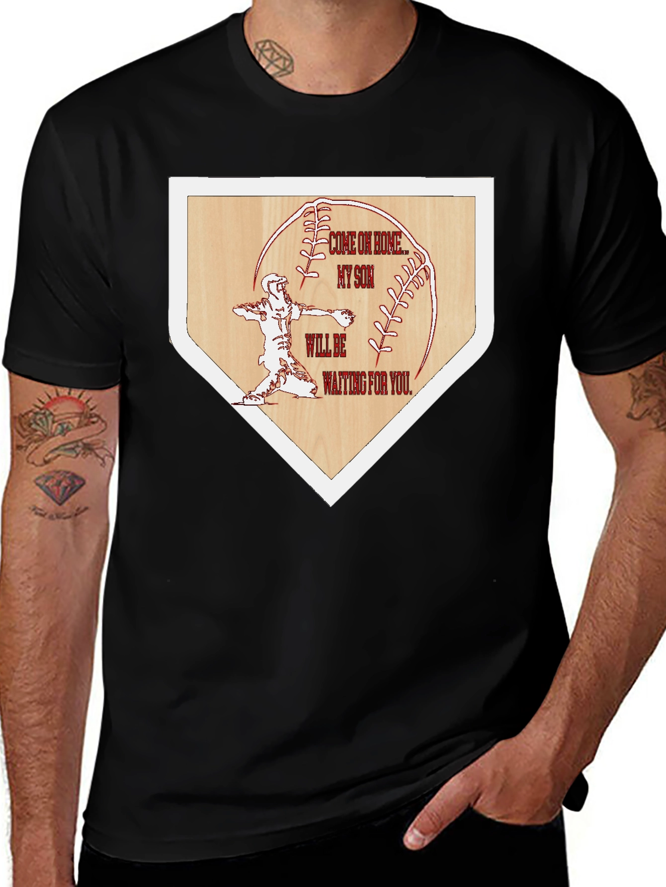 Baseball Home Base Tee: Come on Home My Son
