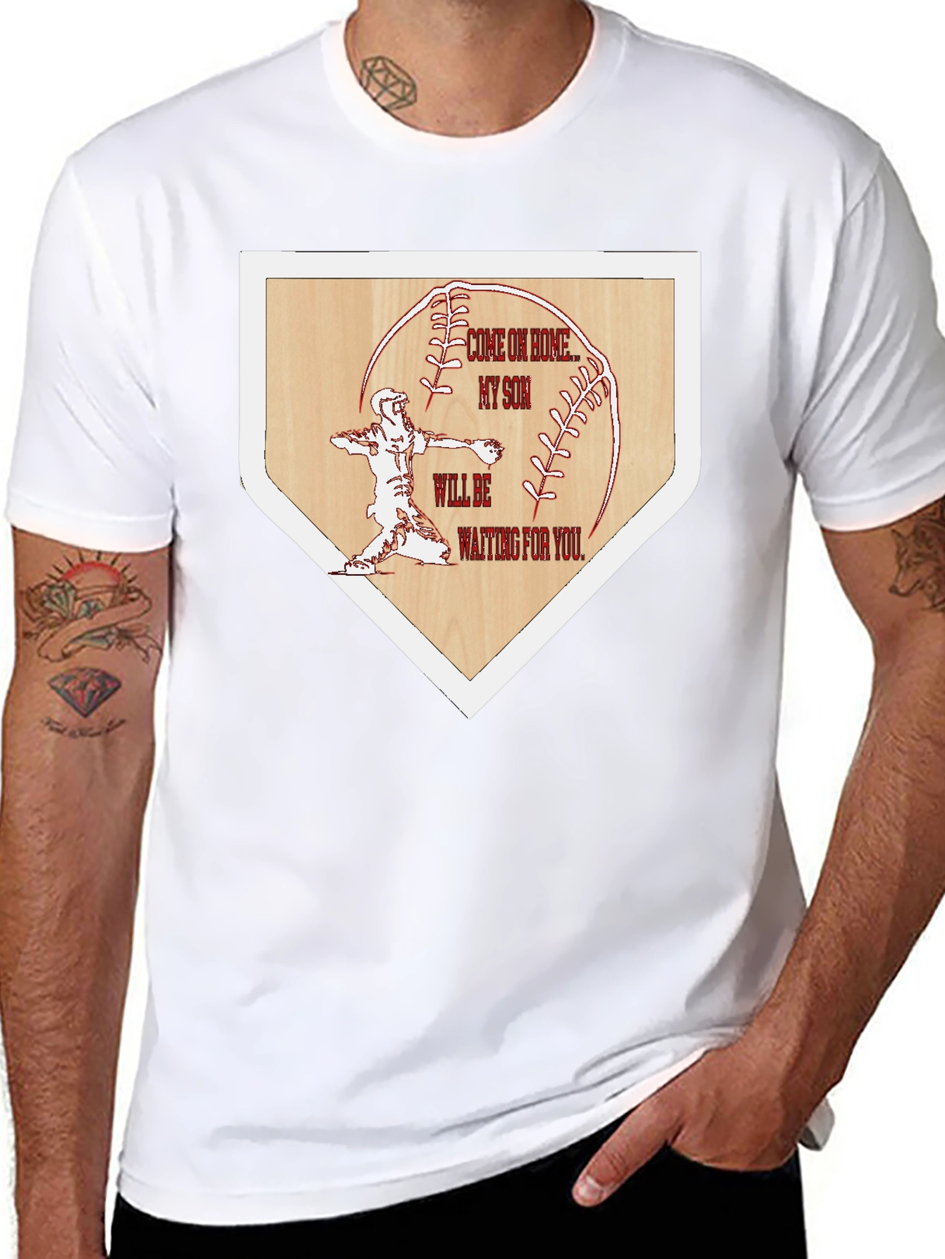 Baseball Home Base Tee: Come on Home My Son