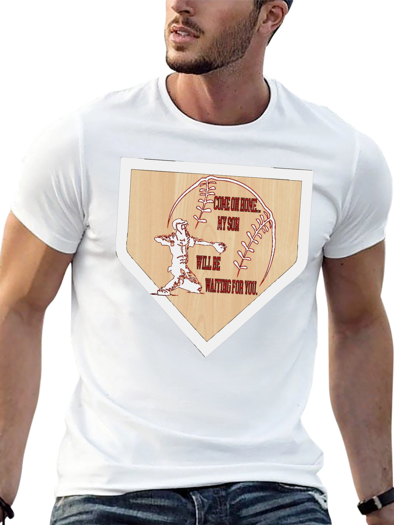 Baseball Home Base Tee: Come on Home My Son