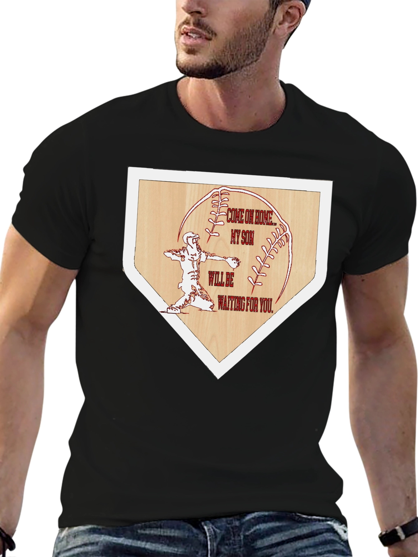 Baseball Home Base Tee: Come on Home My Son