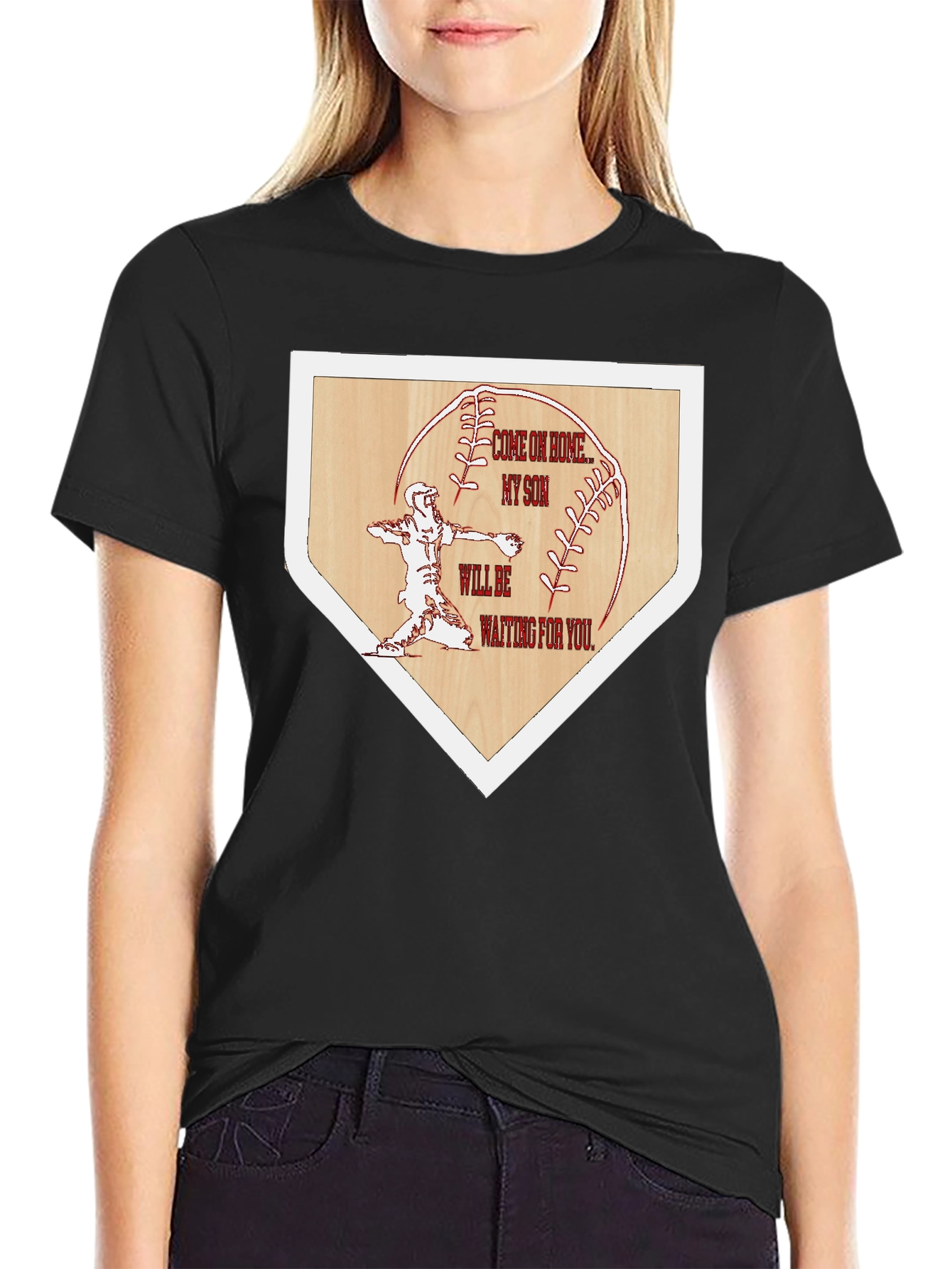 Baseball Home Base Tee: Come on Home My Son