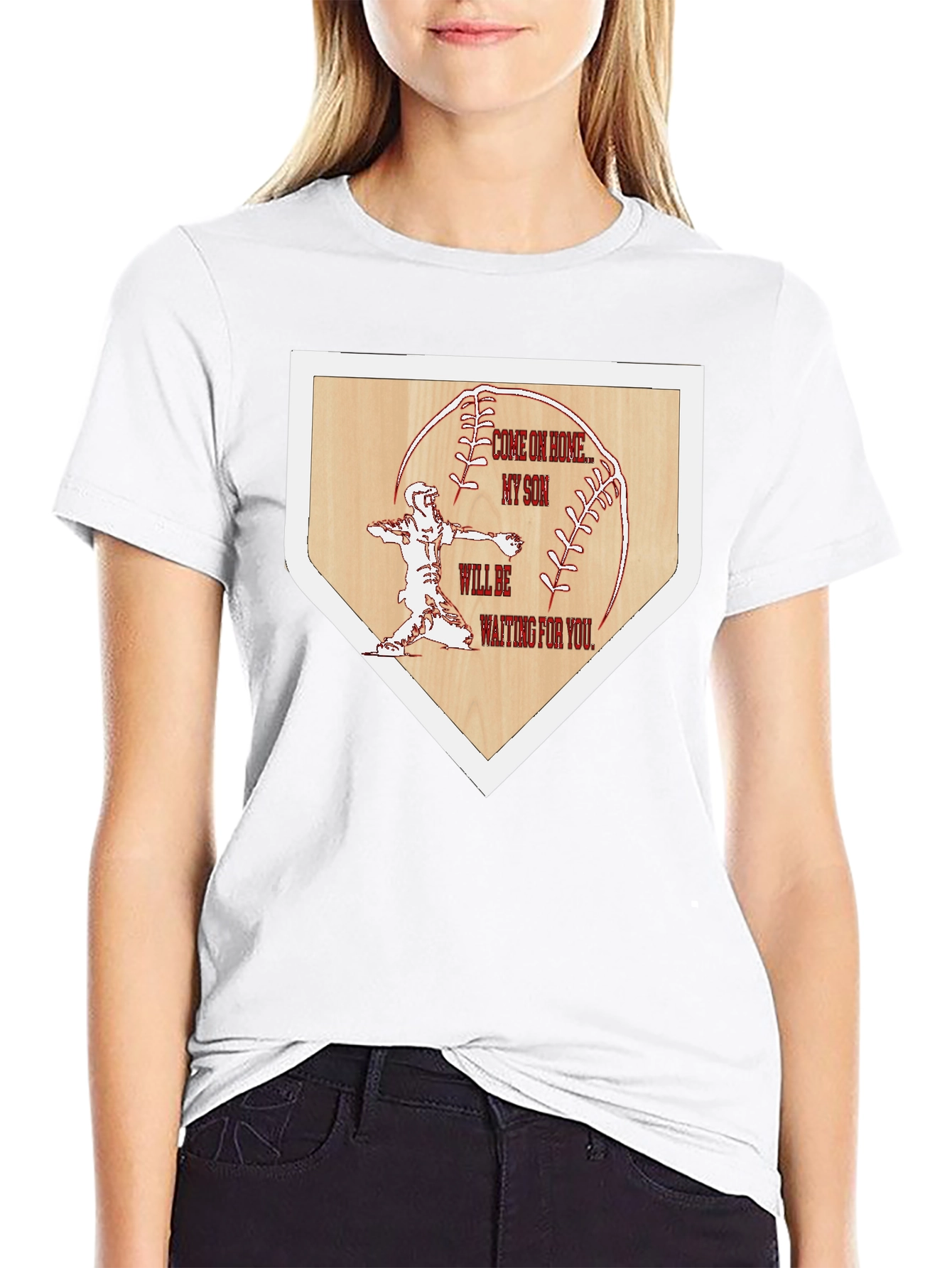 Baseball Home Base Tee: Come on Home My Son