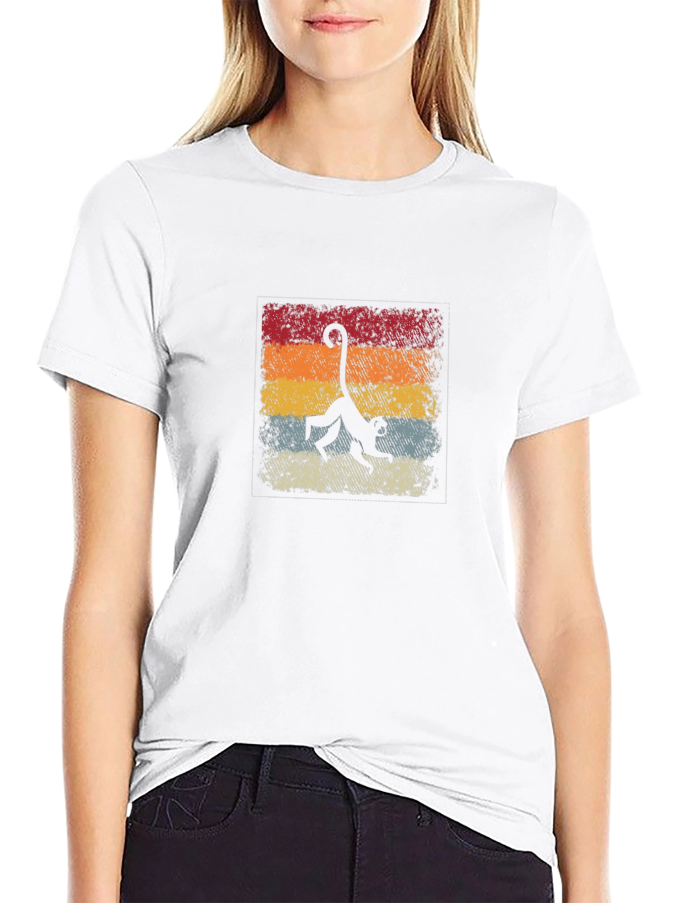 Retro Monkey Silhouette Graphic Tee