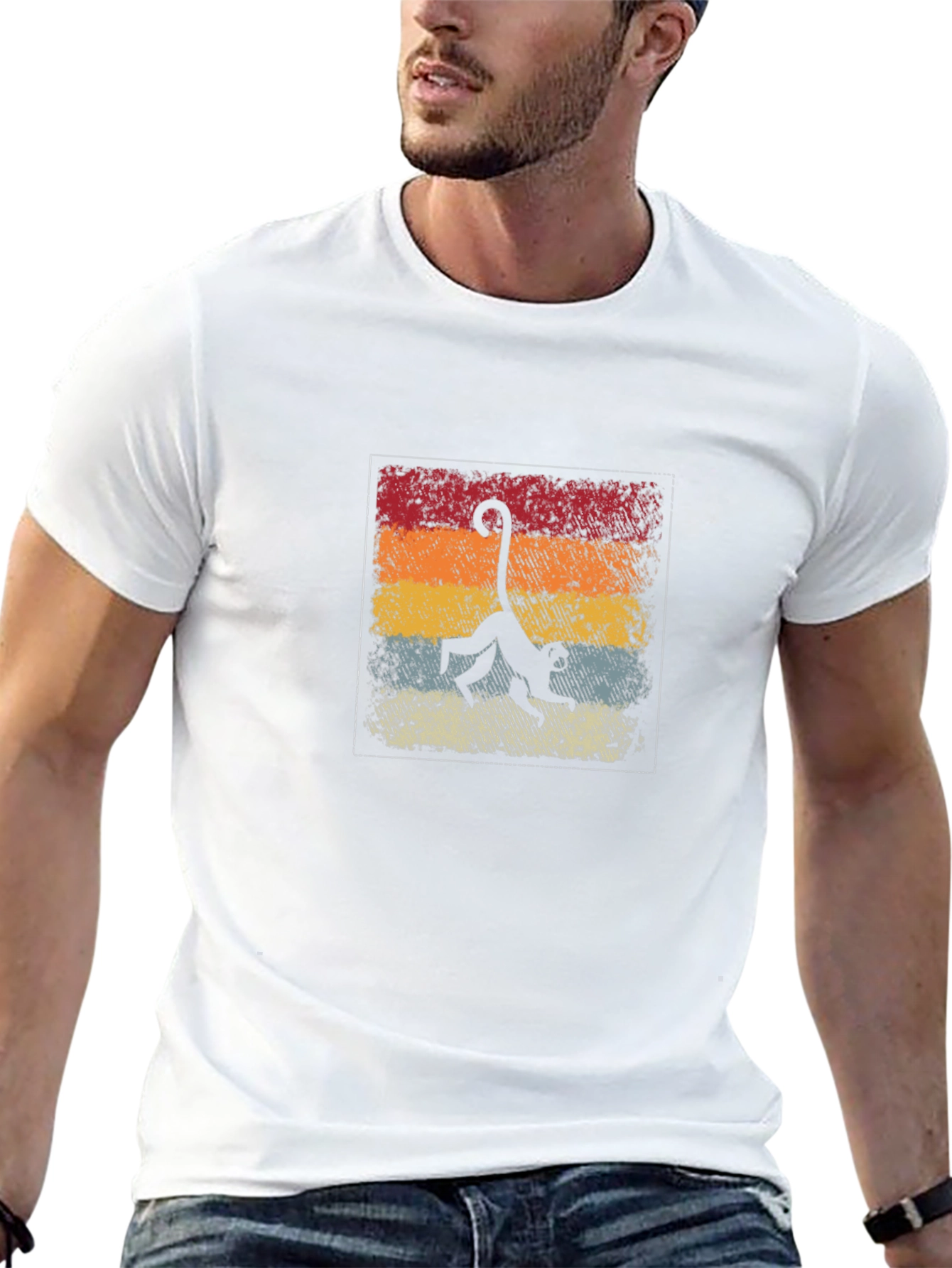 Retro Monkey Silhouette Graphic Tee