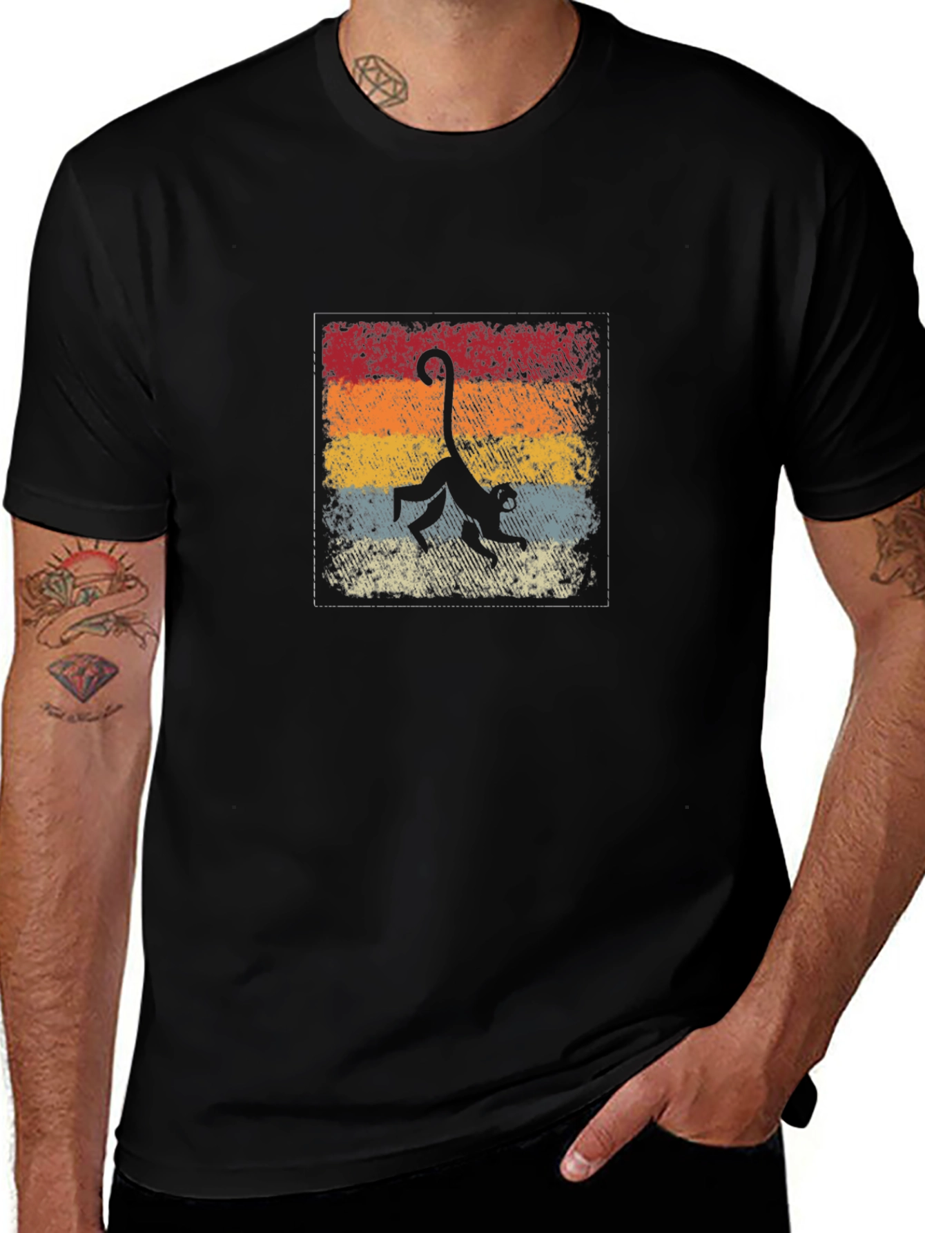 Retro Monkey Silhouette Graphic Tee