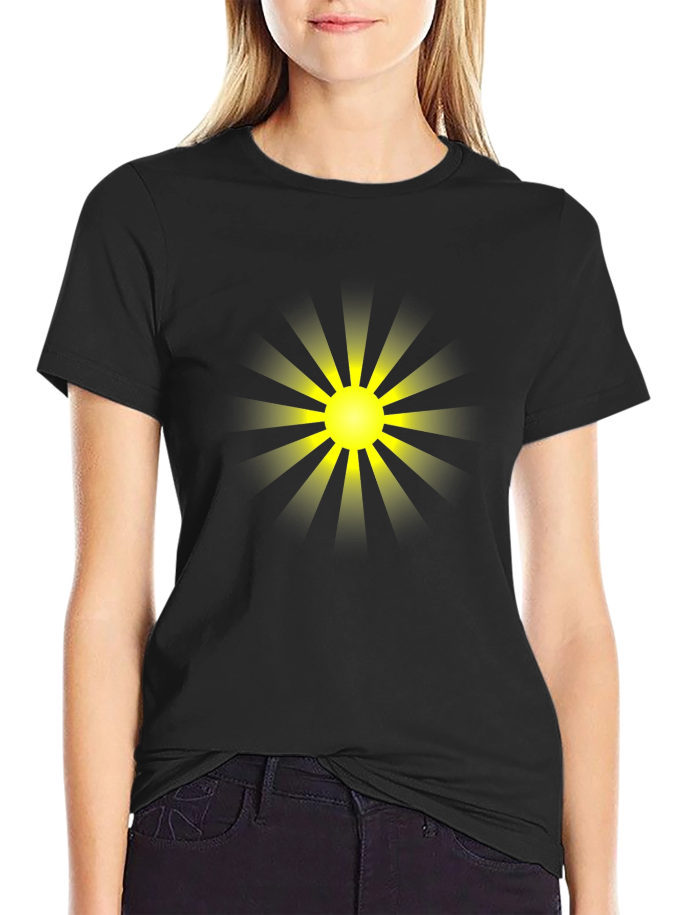 Radiant Sun Graphic Tee - Stylish Black T-Shirt