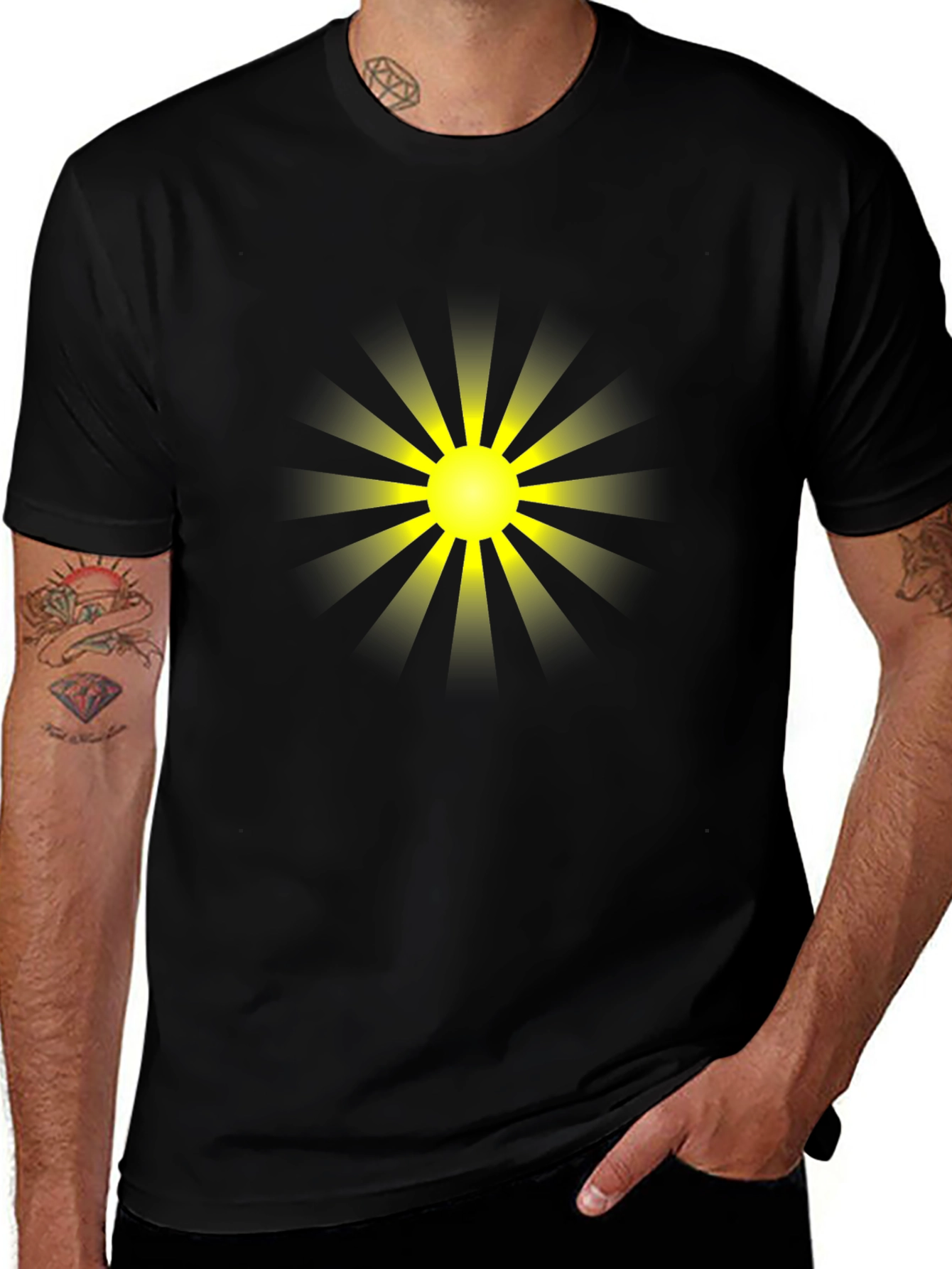 Radiant Sun Graphic Tee - Stylish Black T-Shirt
