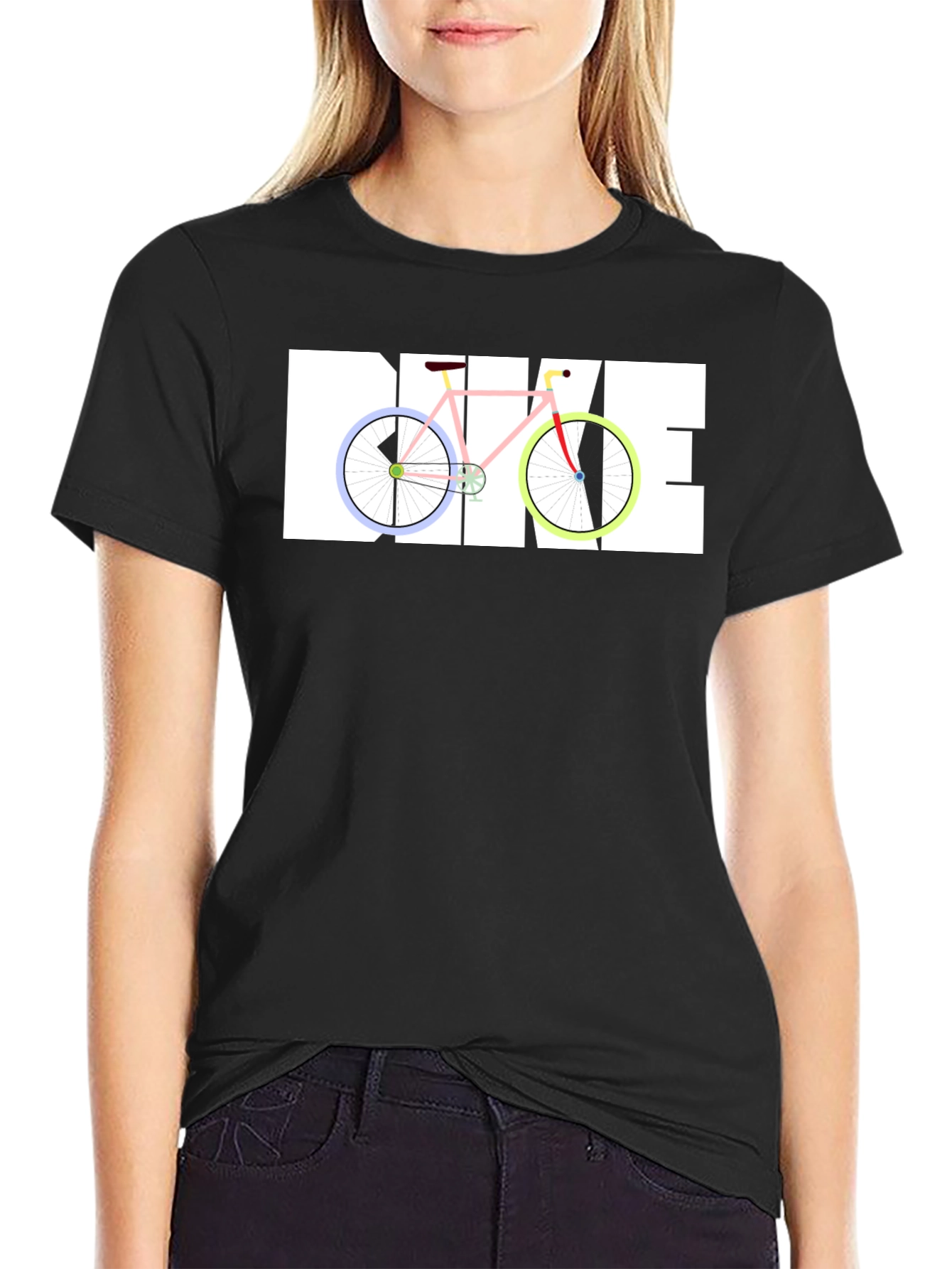 Black T-Shirt with BIKE Graphic