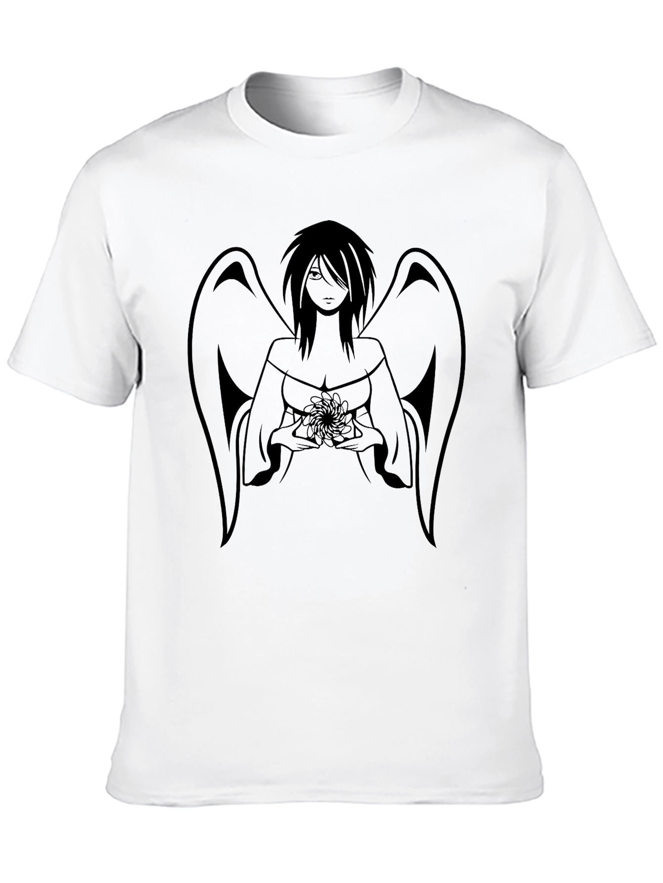 Angel Graphic Print Black T-Shirt