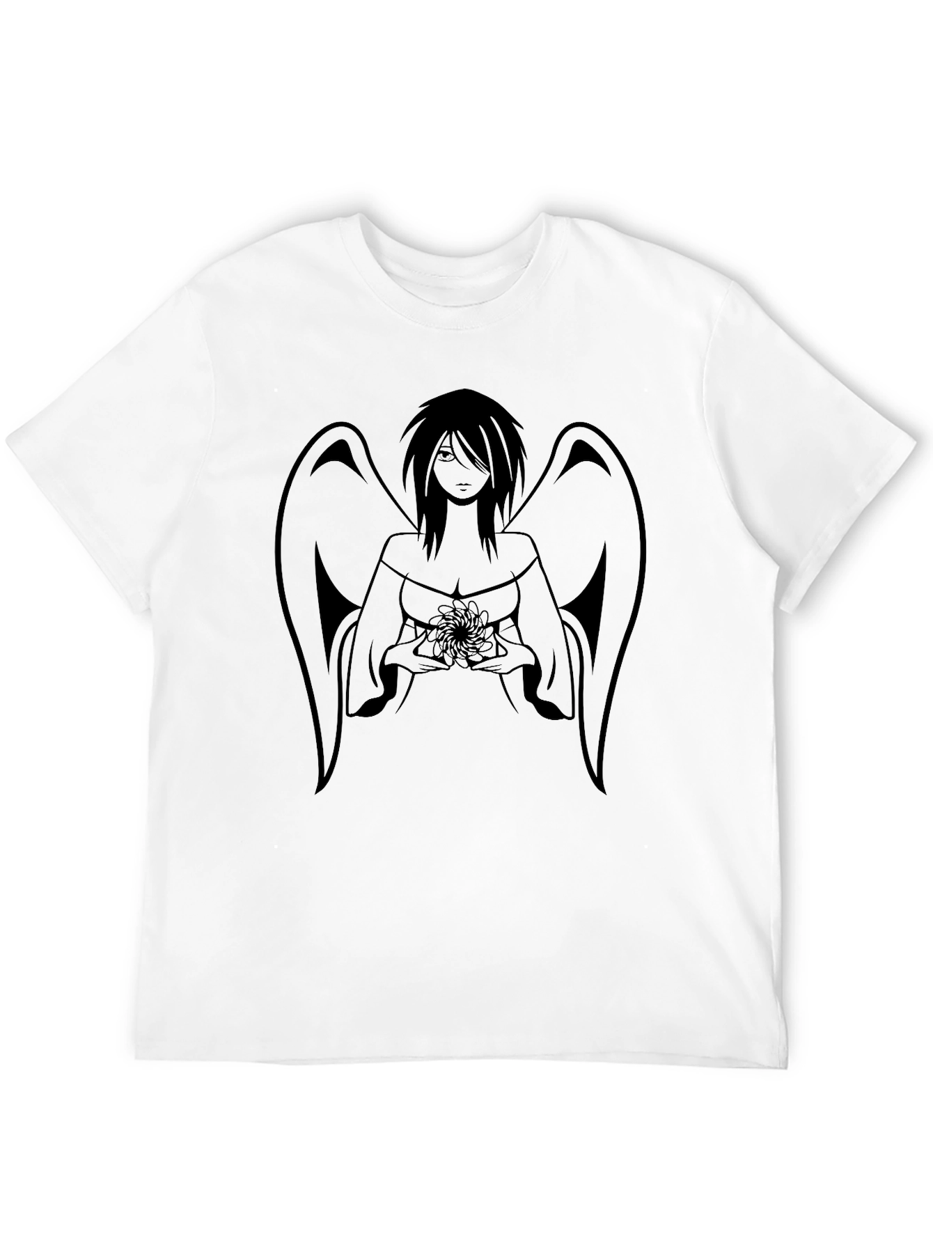 Angel Graphic Print Black T-Shirt