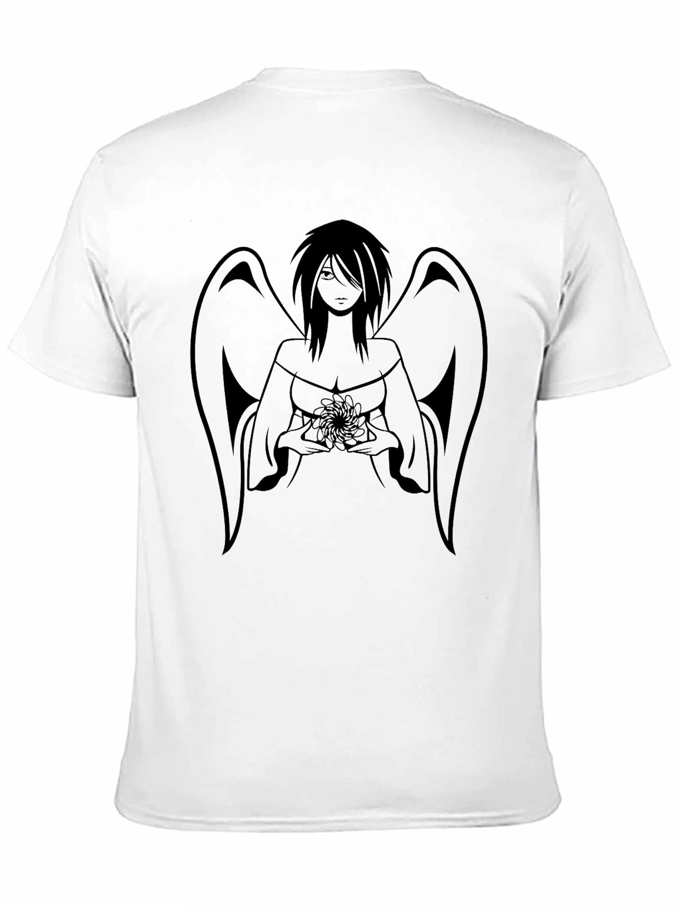 Angel Graphic Print Black T-Shirt